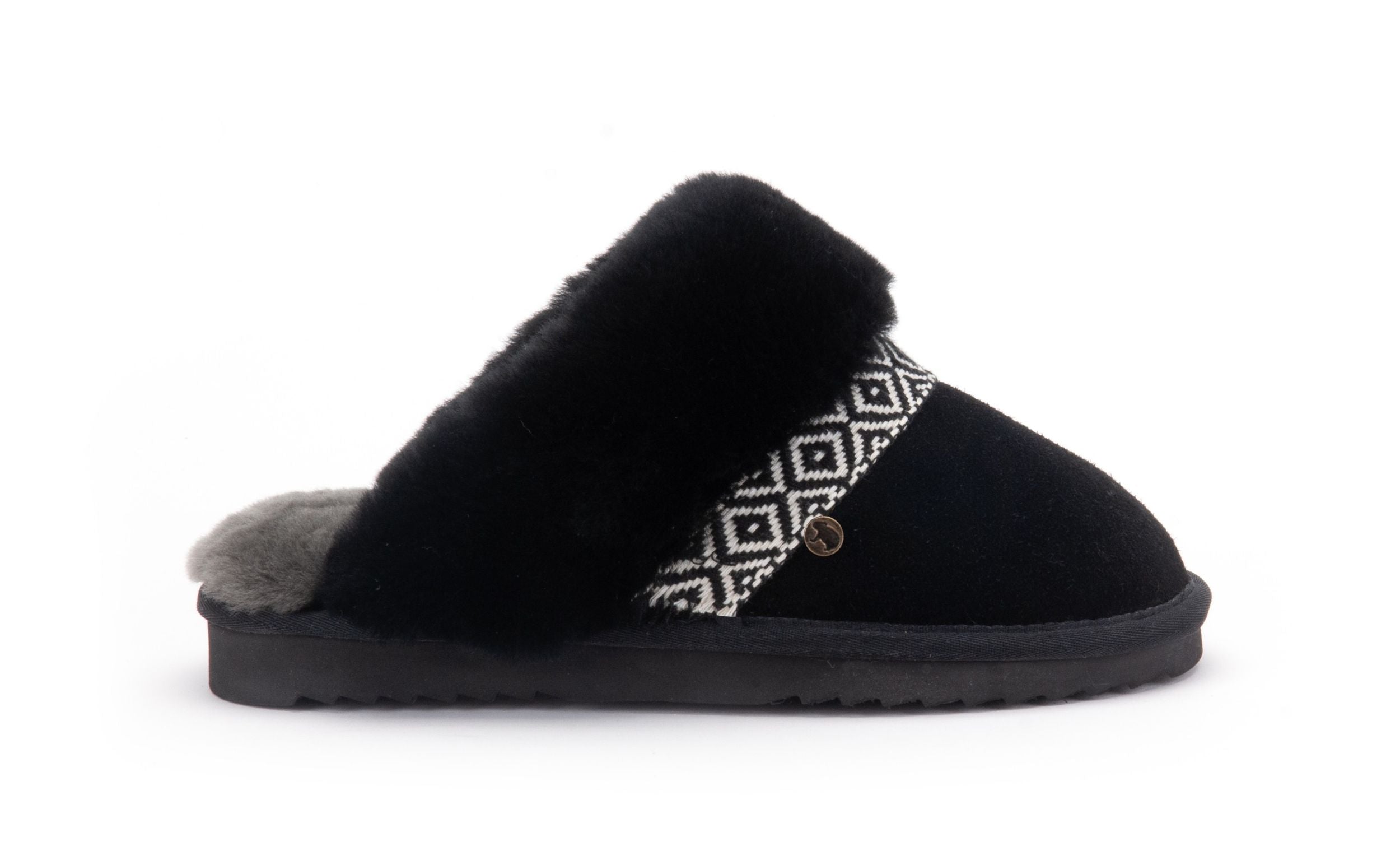WARMBAT Damenschuhe Hausschuhe FLURRY SUEDE TAPE black
