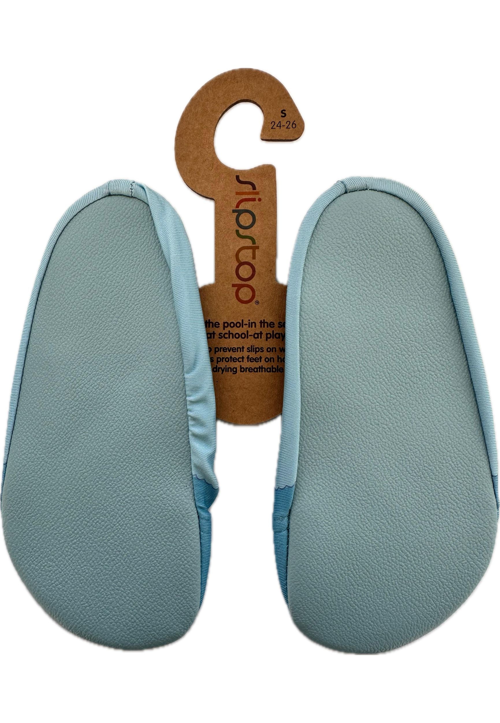 SLIPSTOP Kinder Hausschuhe Badeschuhe ALASKA Eisbär und Wal blue