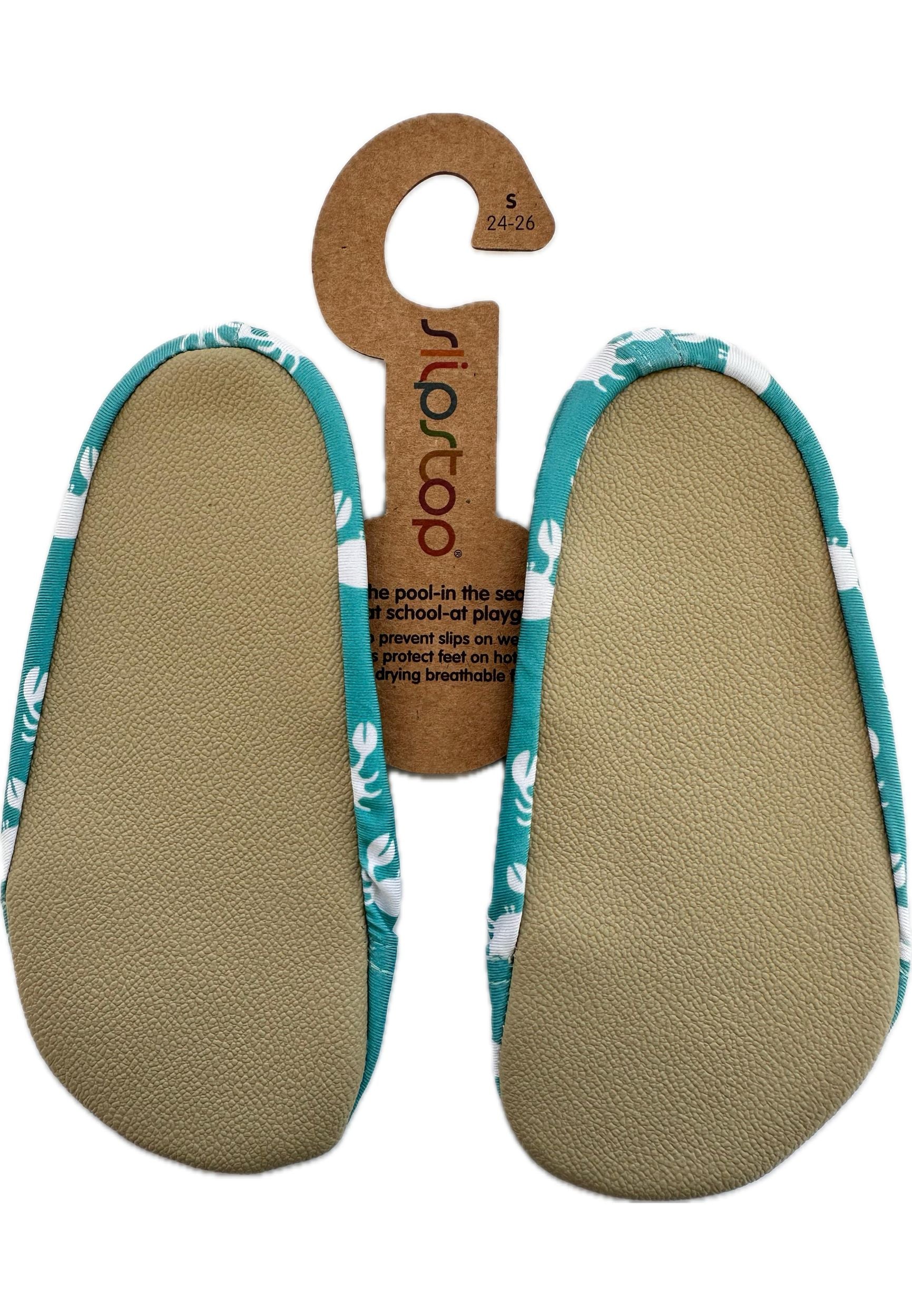 SLIPSTOP Kinder Hausschuhe Badeschuhe CLAMPS Krabbe green