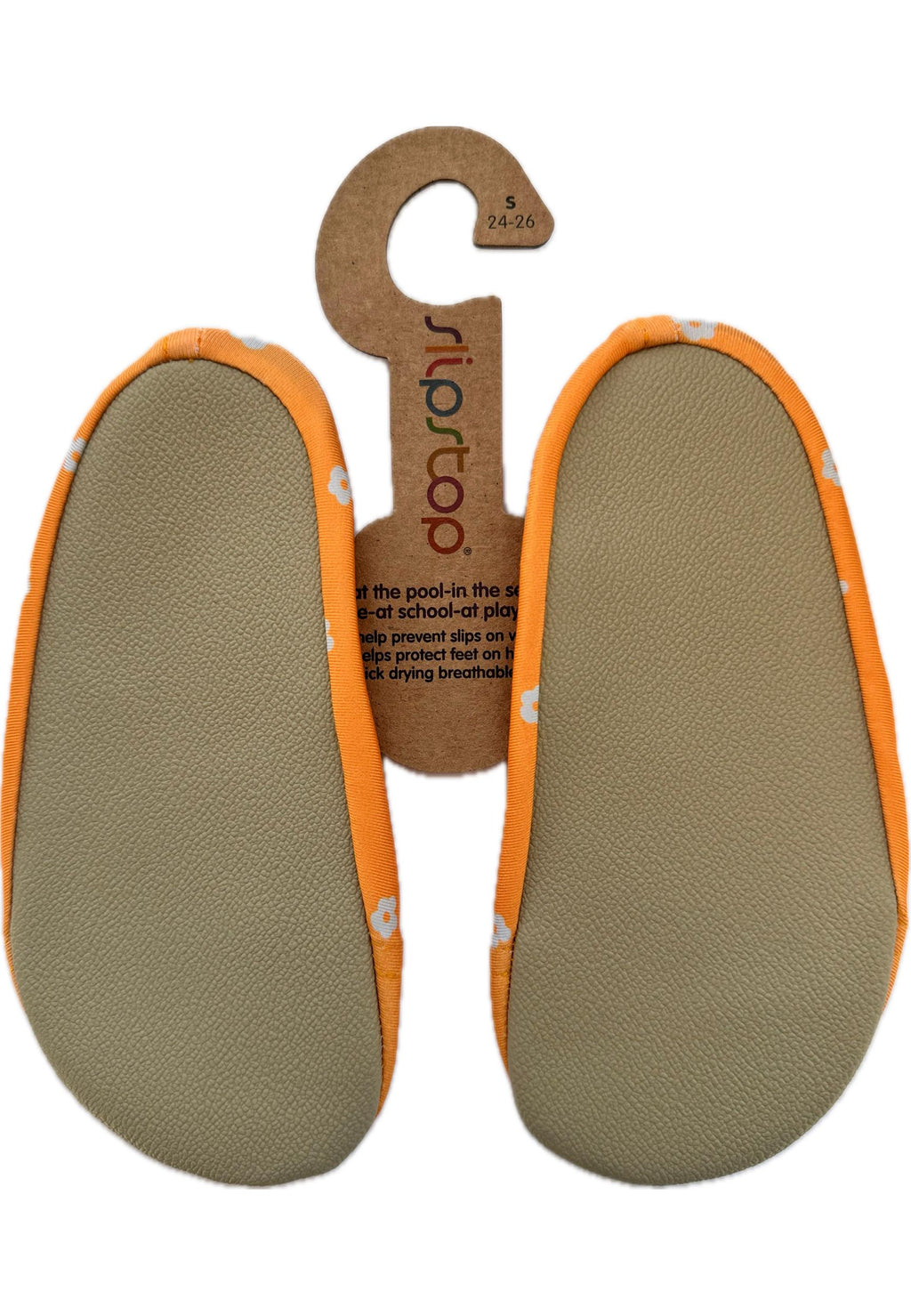 SLIPSTOP Kinder Hausschuhe Badeschuhe MARBELLA Blume yellow