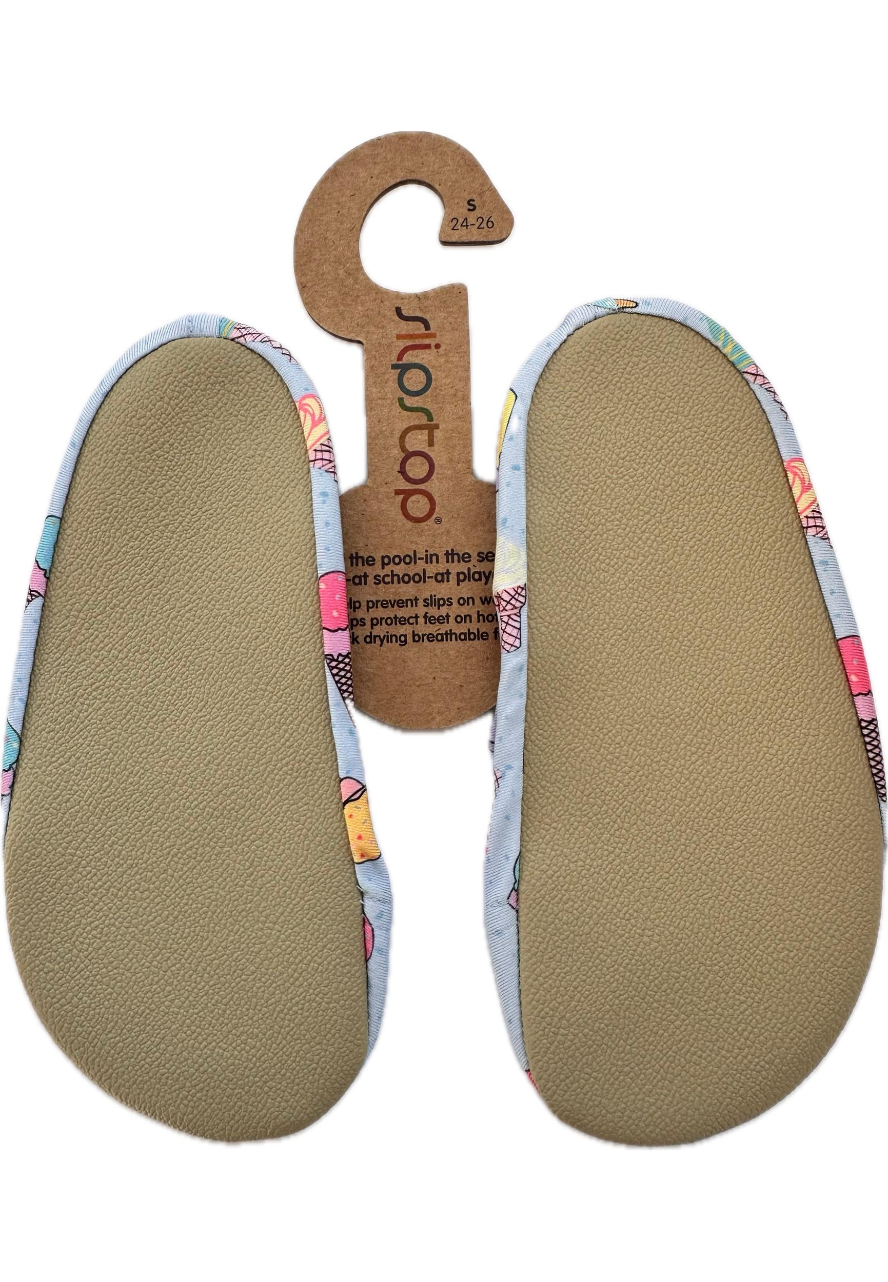 SLIPSTOP Kinder Hausschuhe Badeschuhe PAGATO Eistüten blue