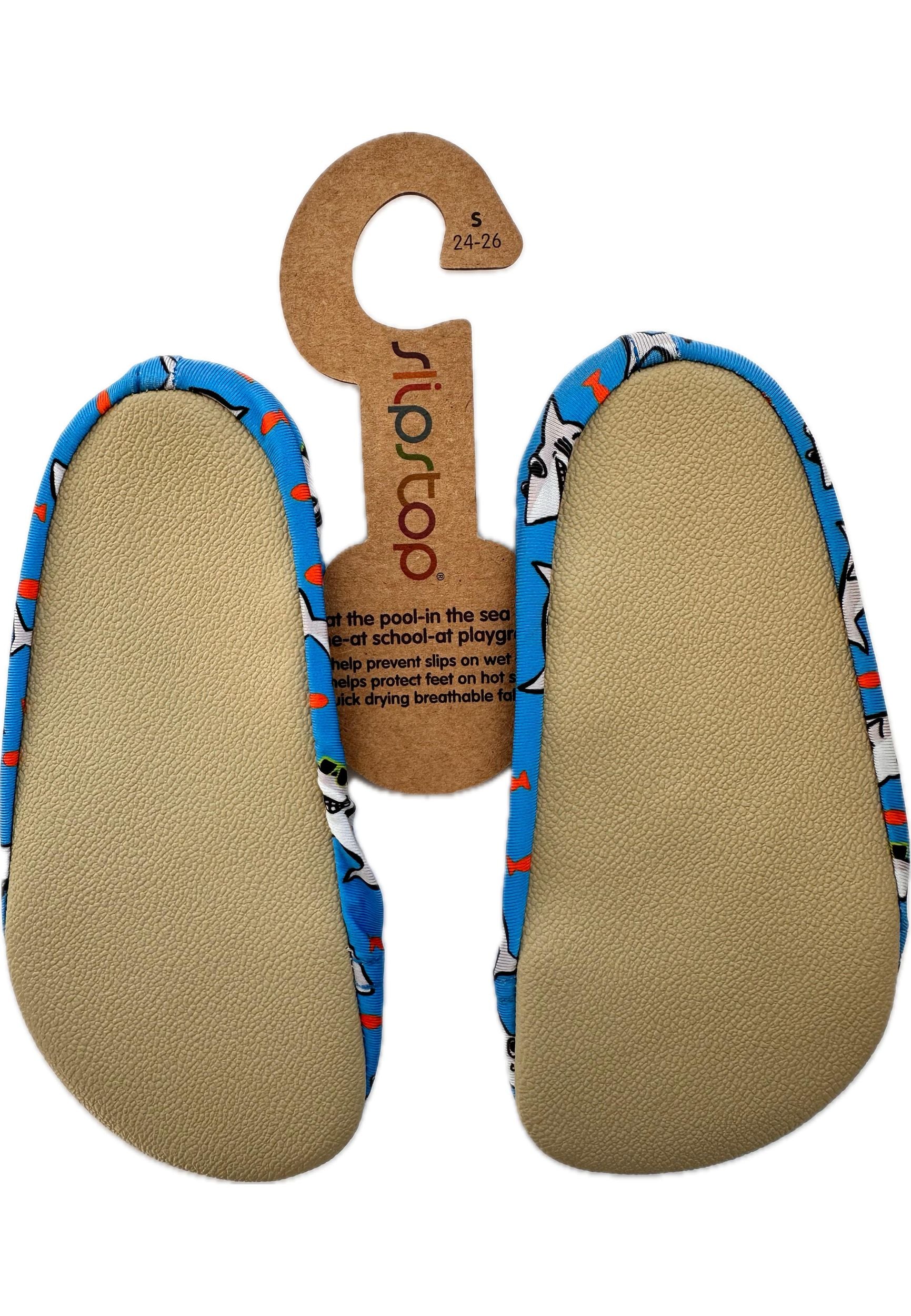 SLIPSTOP Kinder Hausschuhe Badeschuhe POSSEIDON Hai blue
