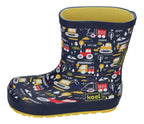 KOEL Barefoot Gummistiefel WELLIE TRACTOR V2 print blue