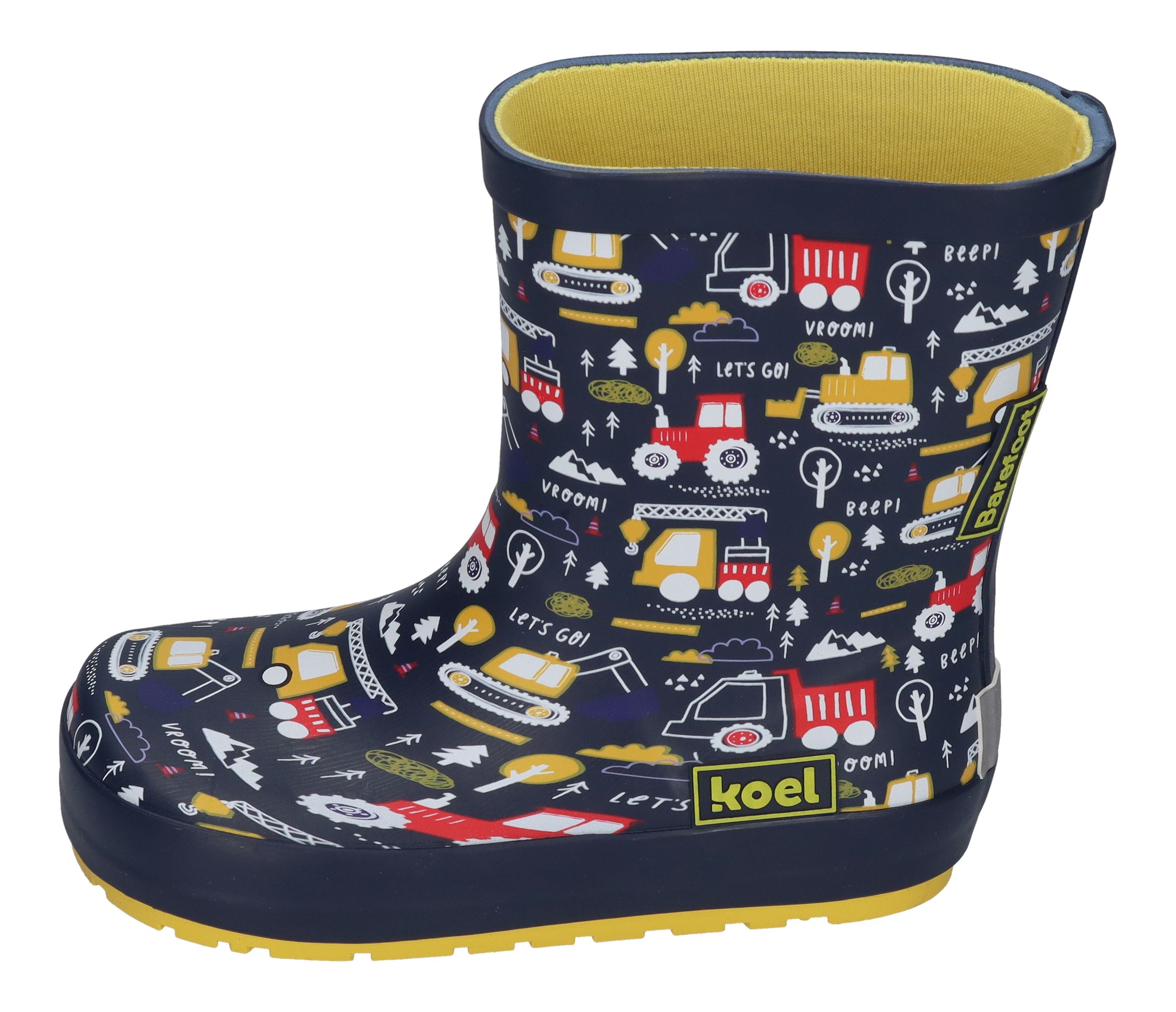 KOEL Barefoot Gummistiefel WELLIE TRACTOR V2 print blue