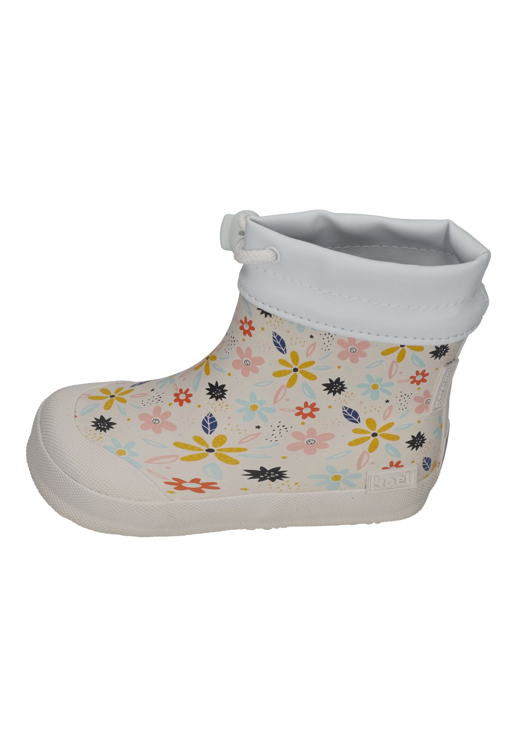 KOEL Barefoot Gummistiefel für Kleinkinder WELLIE Flowers White