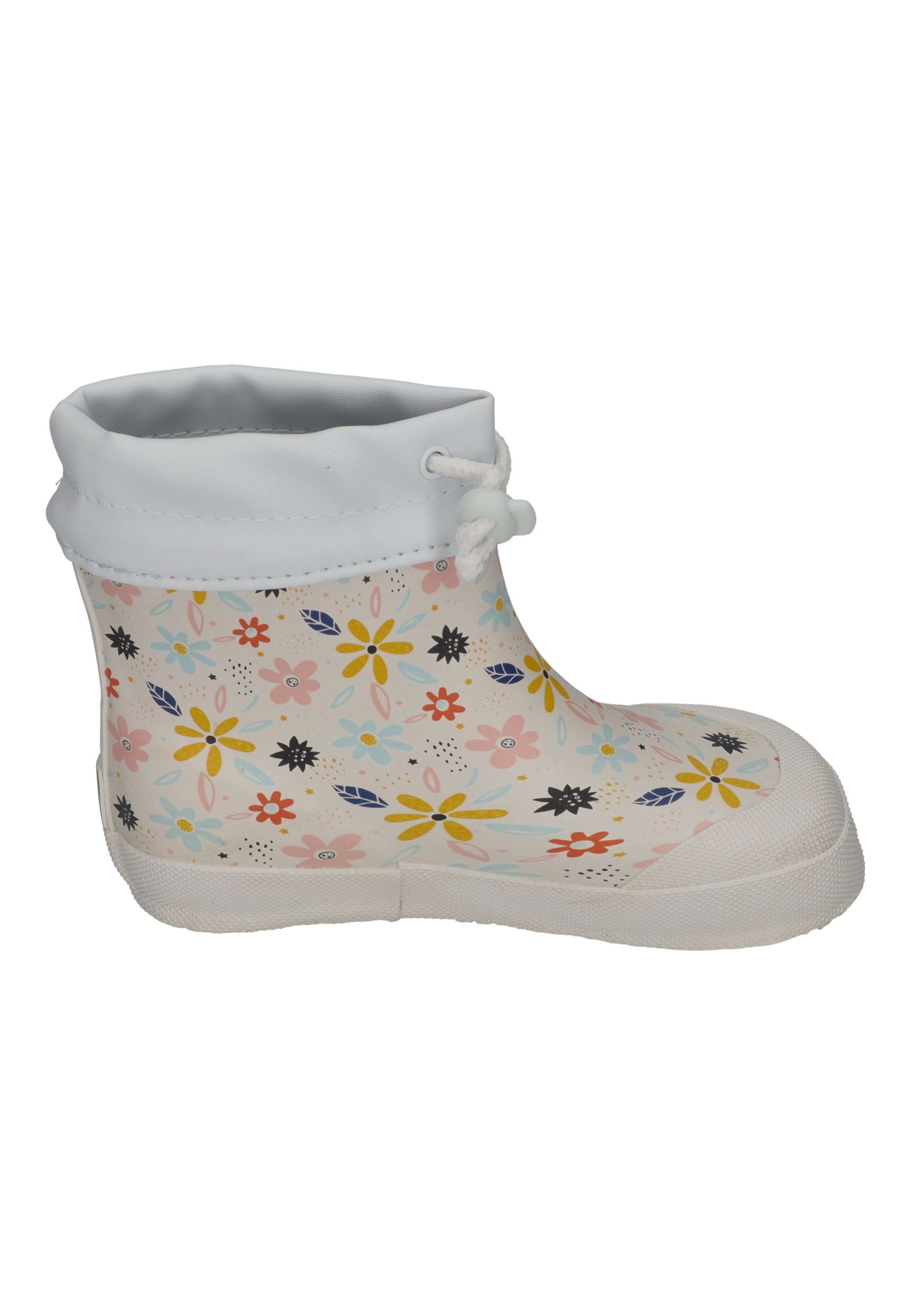 KOEL Barefoot Gummistiefel für Kleinkinder WELLIE Flowers White