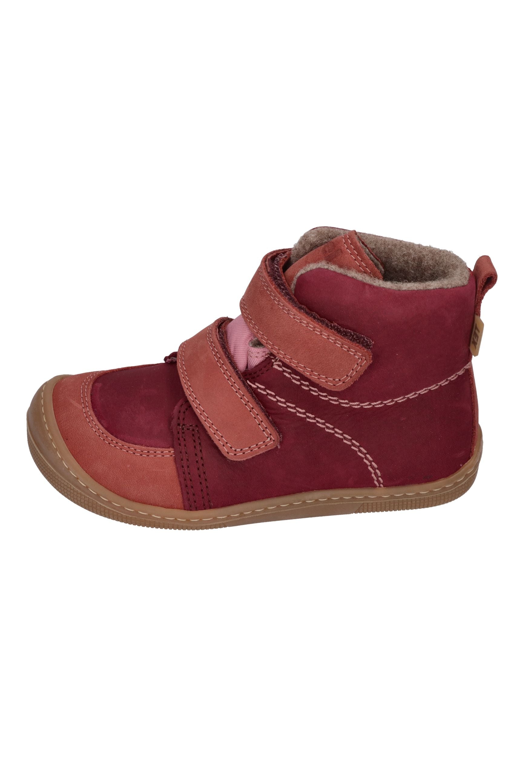 KOEL Barefoot Kinderschuhe extra weit KARO TEX FELT bordo