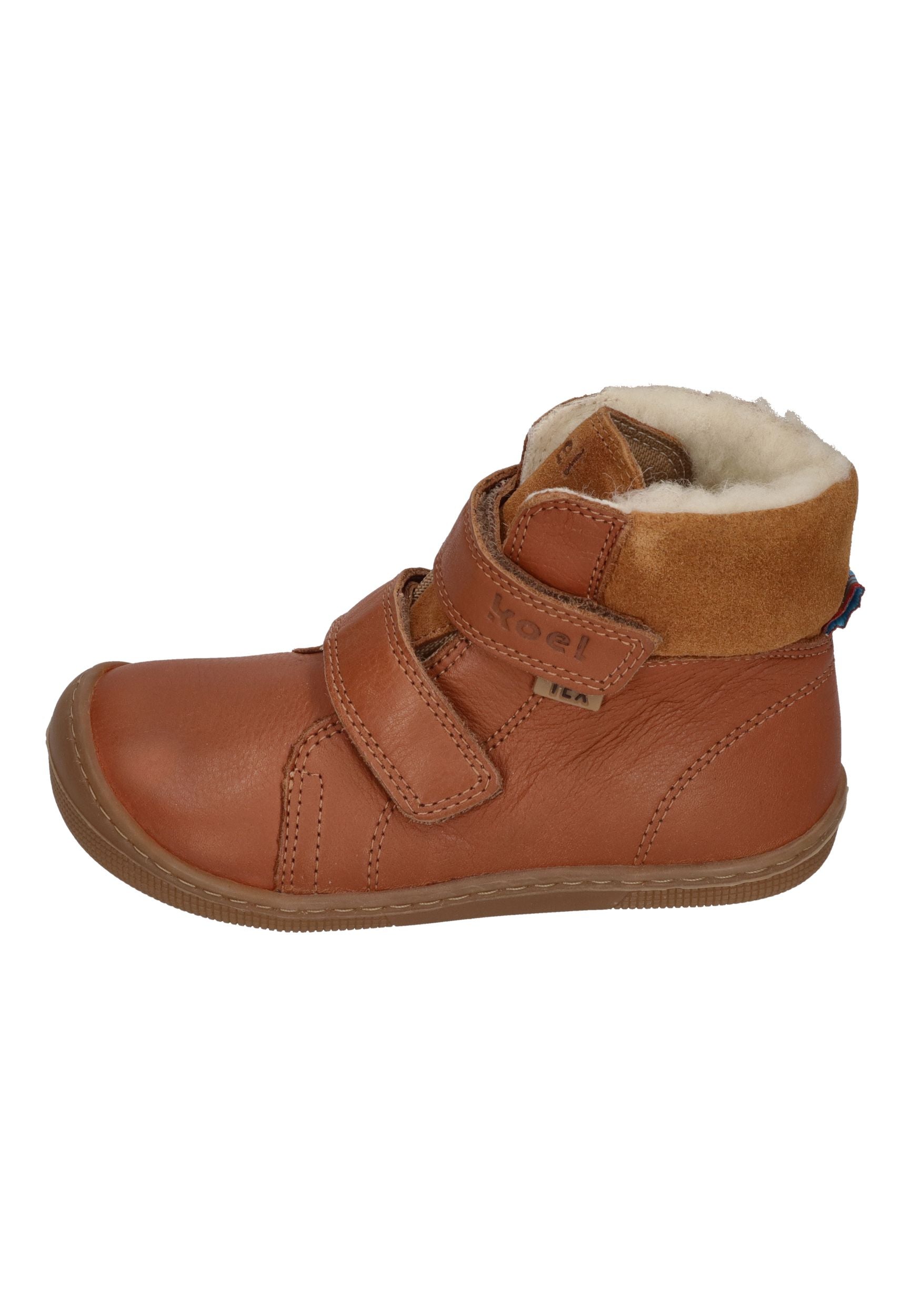 KOEL Barefoot Kinderstiefel - EMIL NAPA WOOL 07T cognac