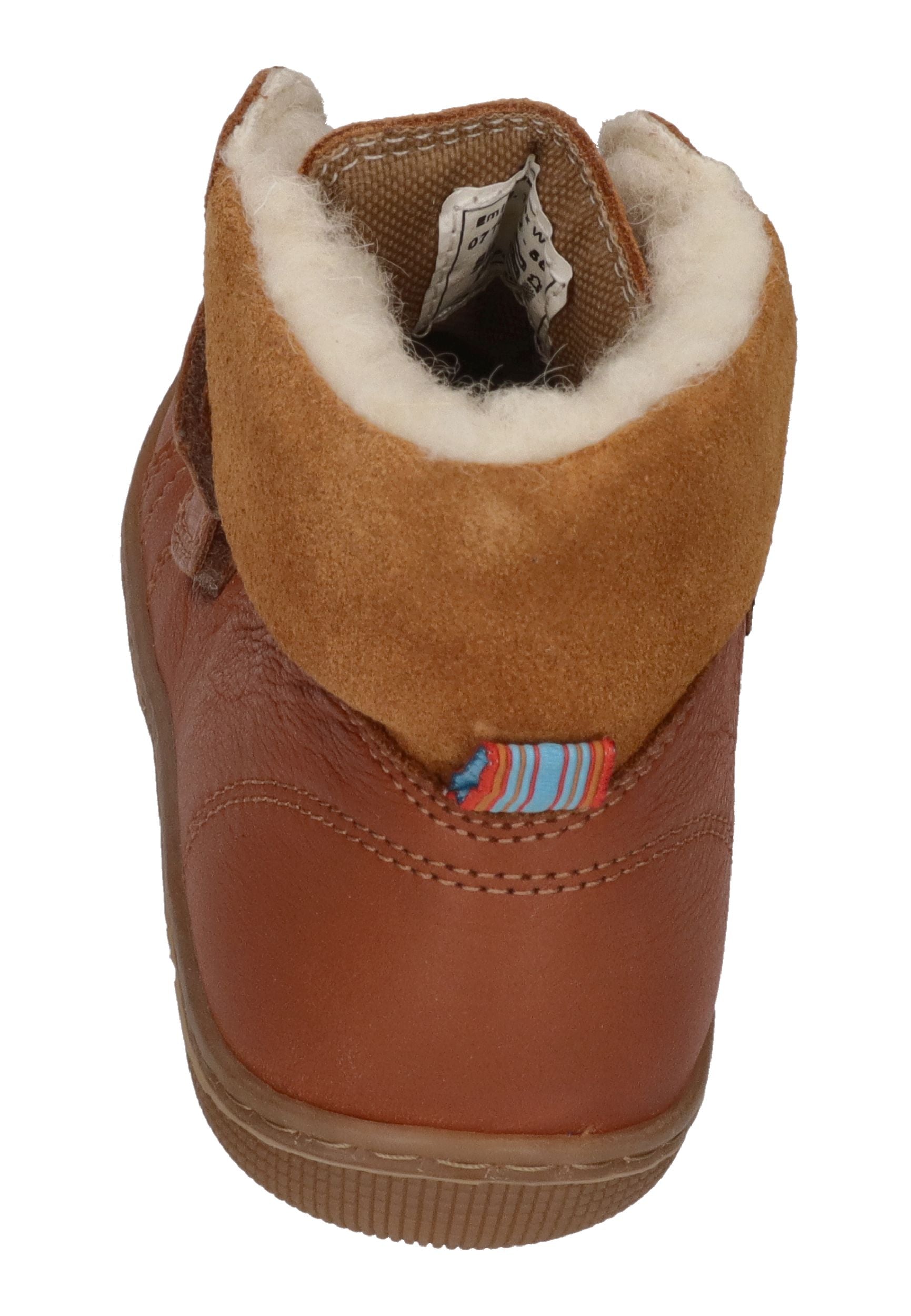 KOEL Barefoot Kinderstiefel - EMIL NAPA WOOL 07T cognac