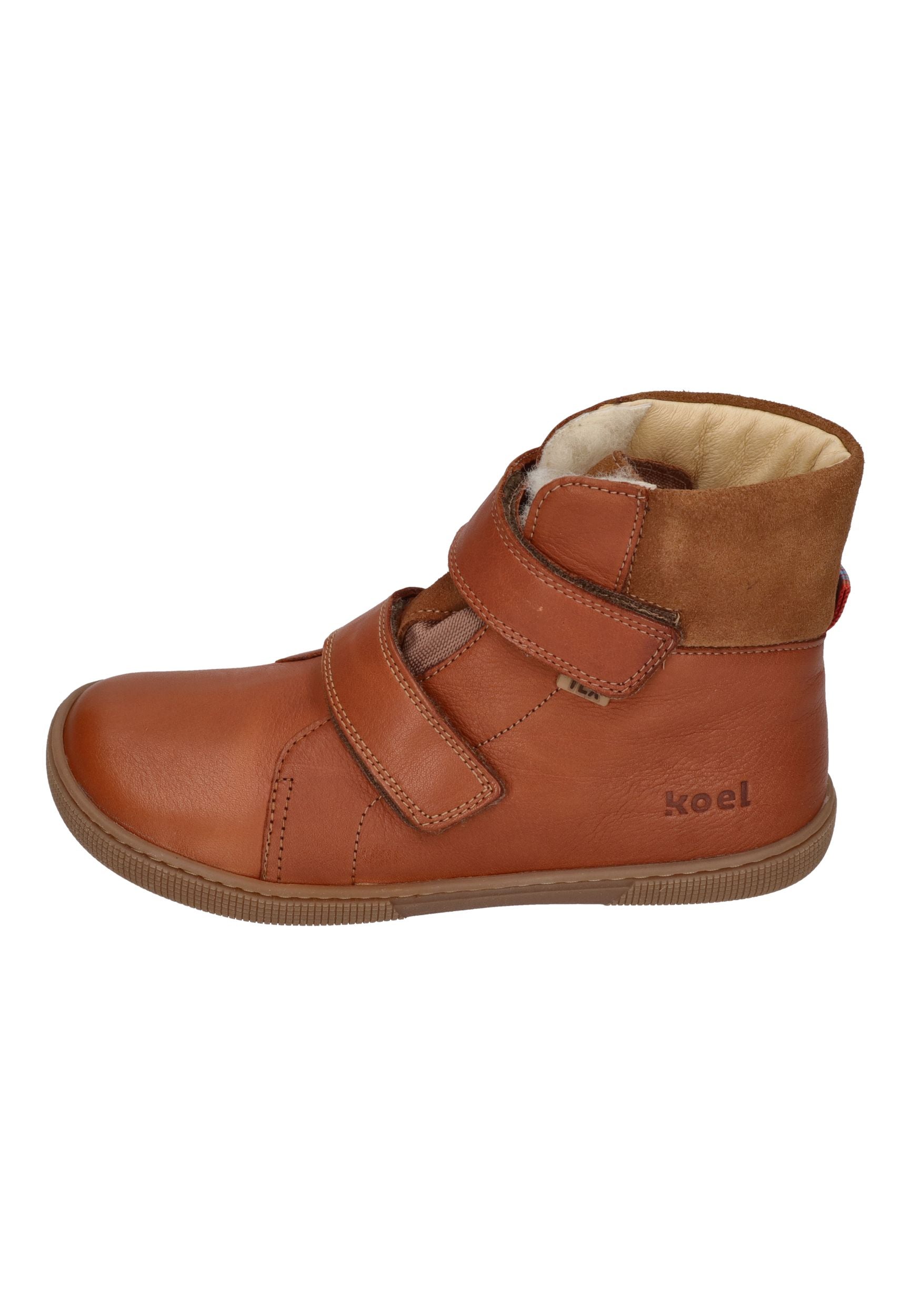 KOEL Barefoot Kinderstiefel - EMIL NAPA WOOL 08T - cognac