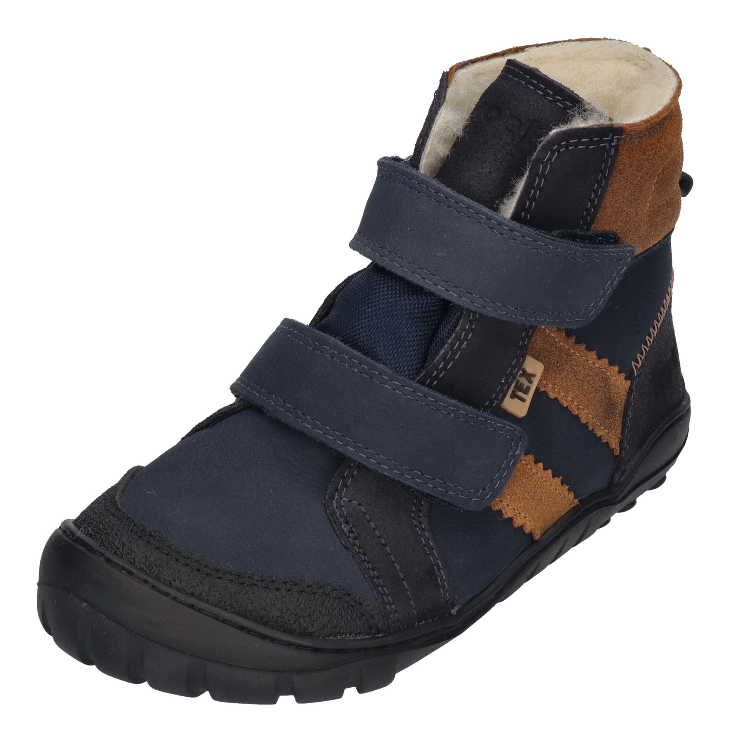 KOEL Barefoot Teenager Boots MILO 2.0 HYDRO WP navy cognac