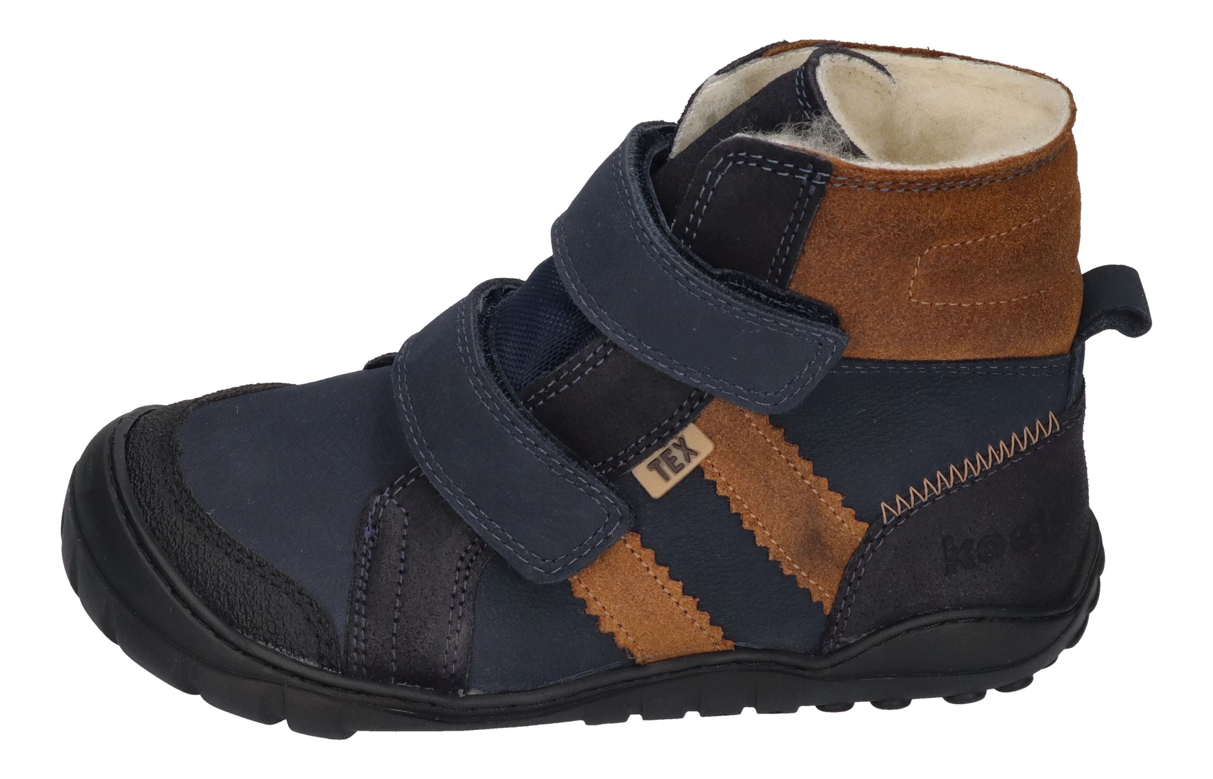 KOEL Barefoot Teenager Boots MILO 2.0 HYDRO WP navy cognac