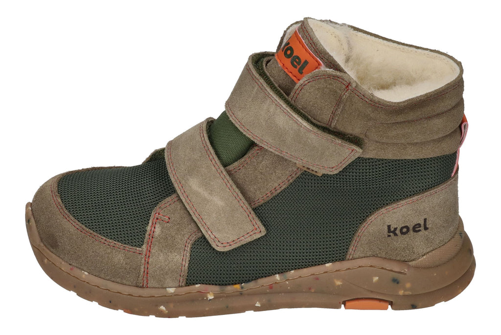 KOEL Barefoot gefütterte Kinder Sneakers SILAS TEX olive
