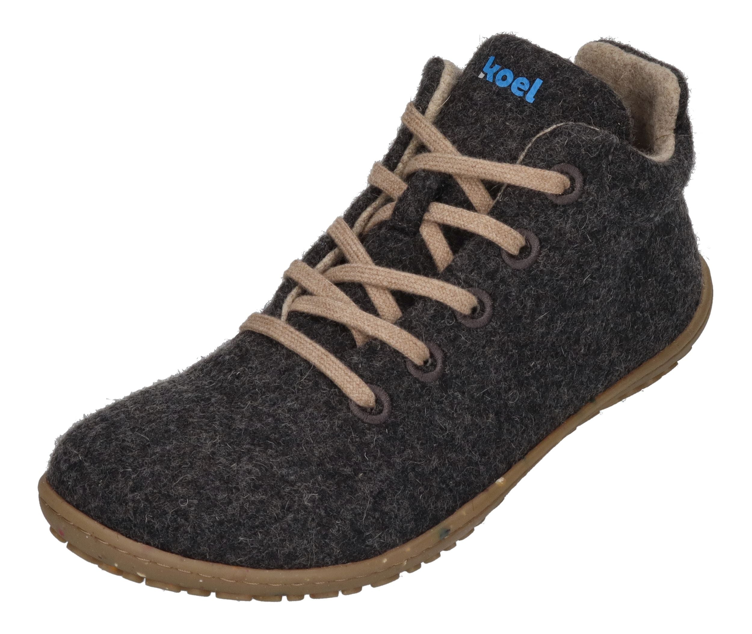 KOEL Damen Barfußschuhe Sneakers INA ECO MERINO dark grey