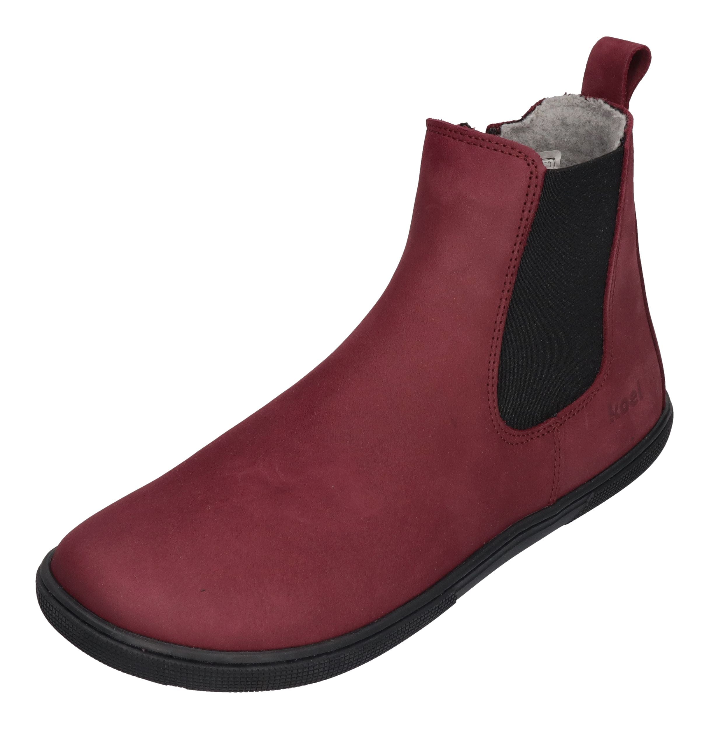 KOEL Damenschuhe - Barefoot Booties FILAS MERINO bordo