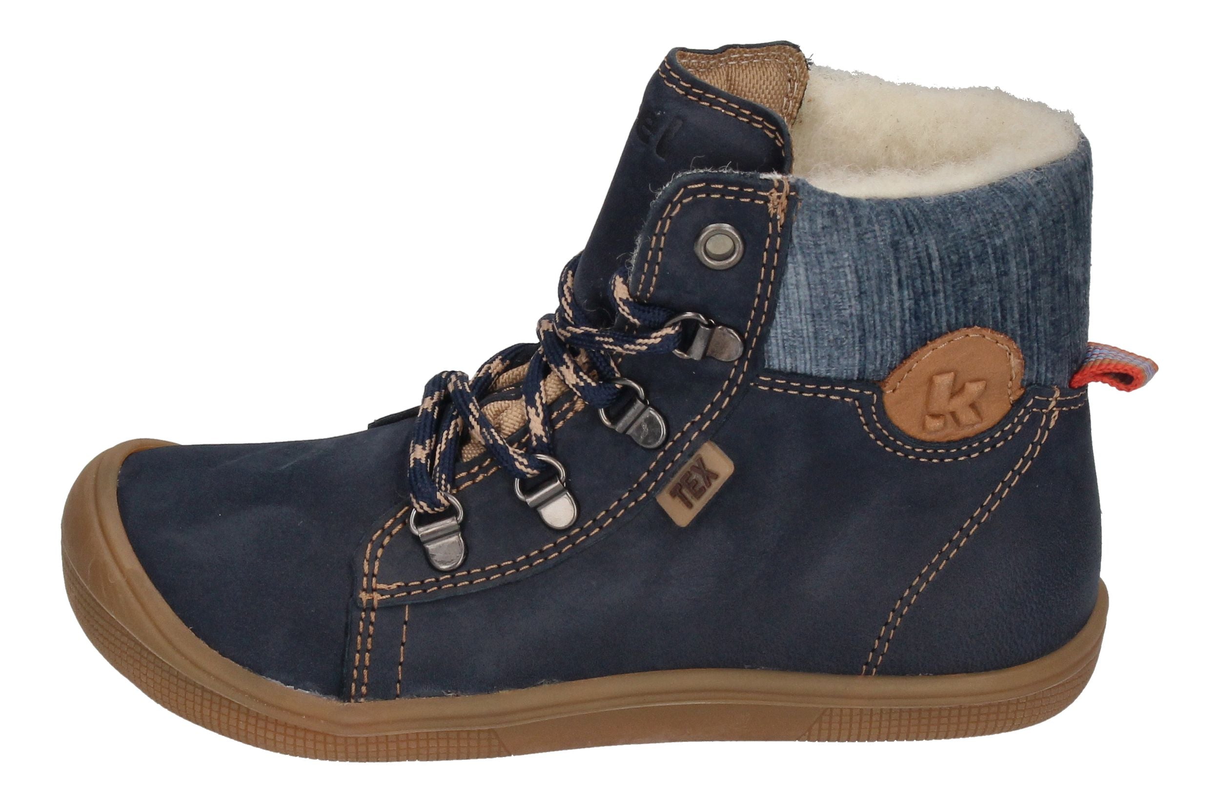 KOEL Barefoot Kinderstiefel - DEEMER WOOL - navy