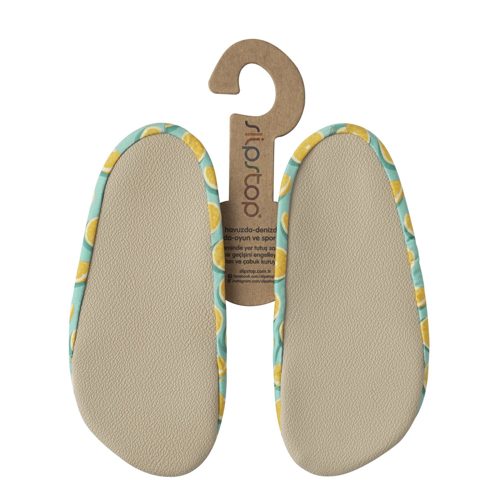 SLIPSTOP Kinder Hausschuhe Badeschuhe LIME Zitrone green