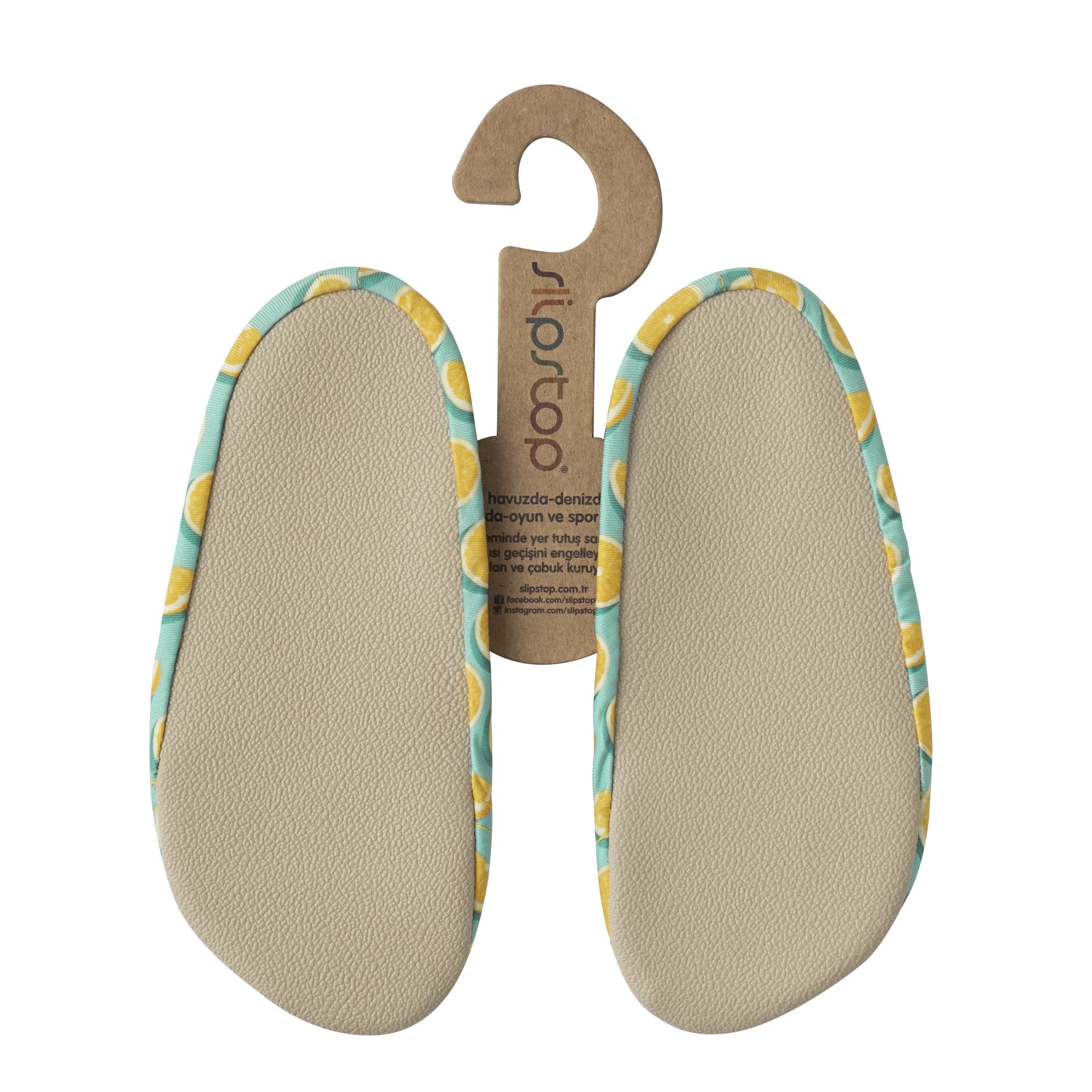 SLIPSTOP Kinder Hausschuhe Badeschuhe LIME Zitrone green