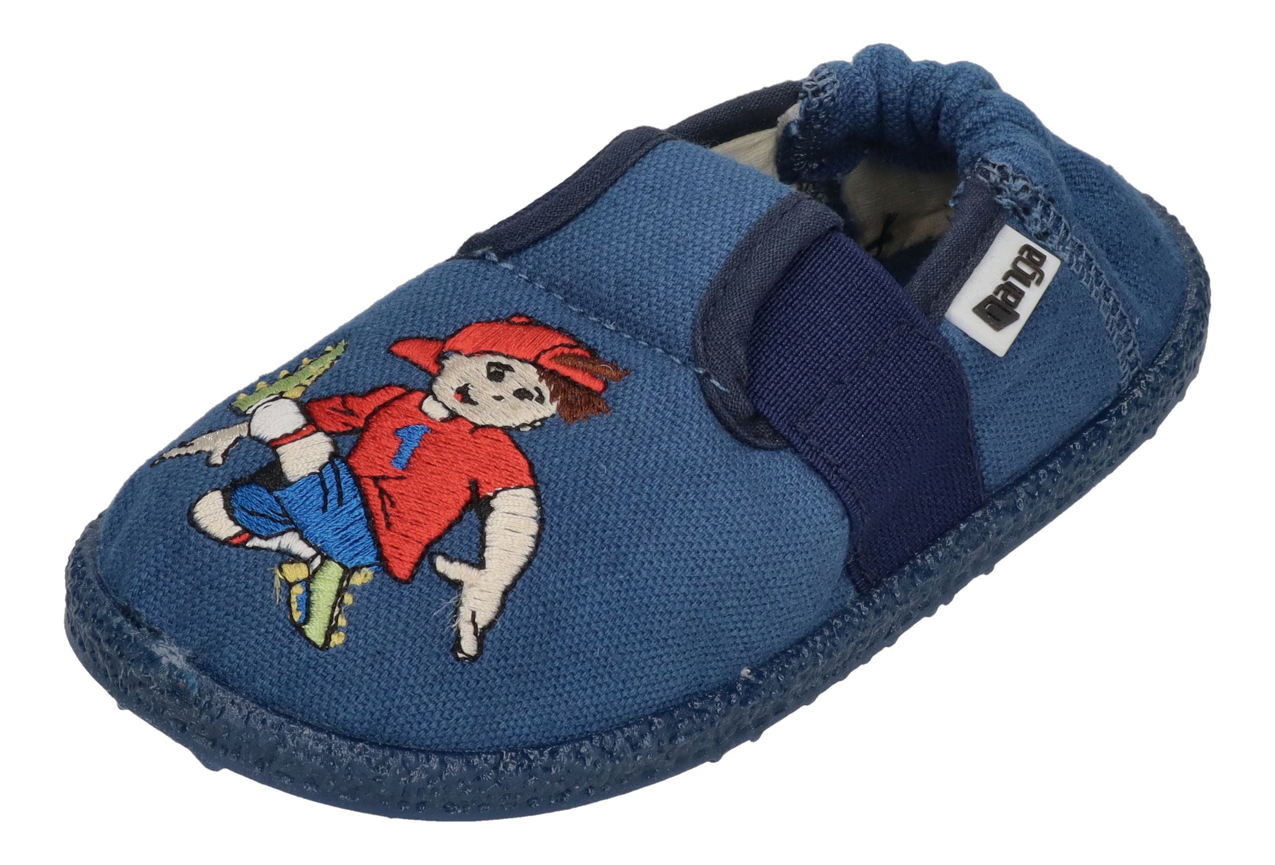 NANGA Kinderschuhe - Hausschuhe FUSSBALLER 2.0 mittelblau