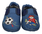 NANGA Kinderschuhe - Hausschuhe FUSSBALLER 2.0 mittelblau