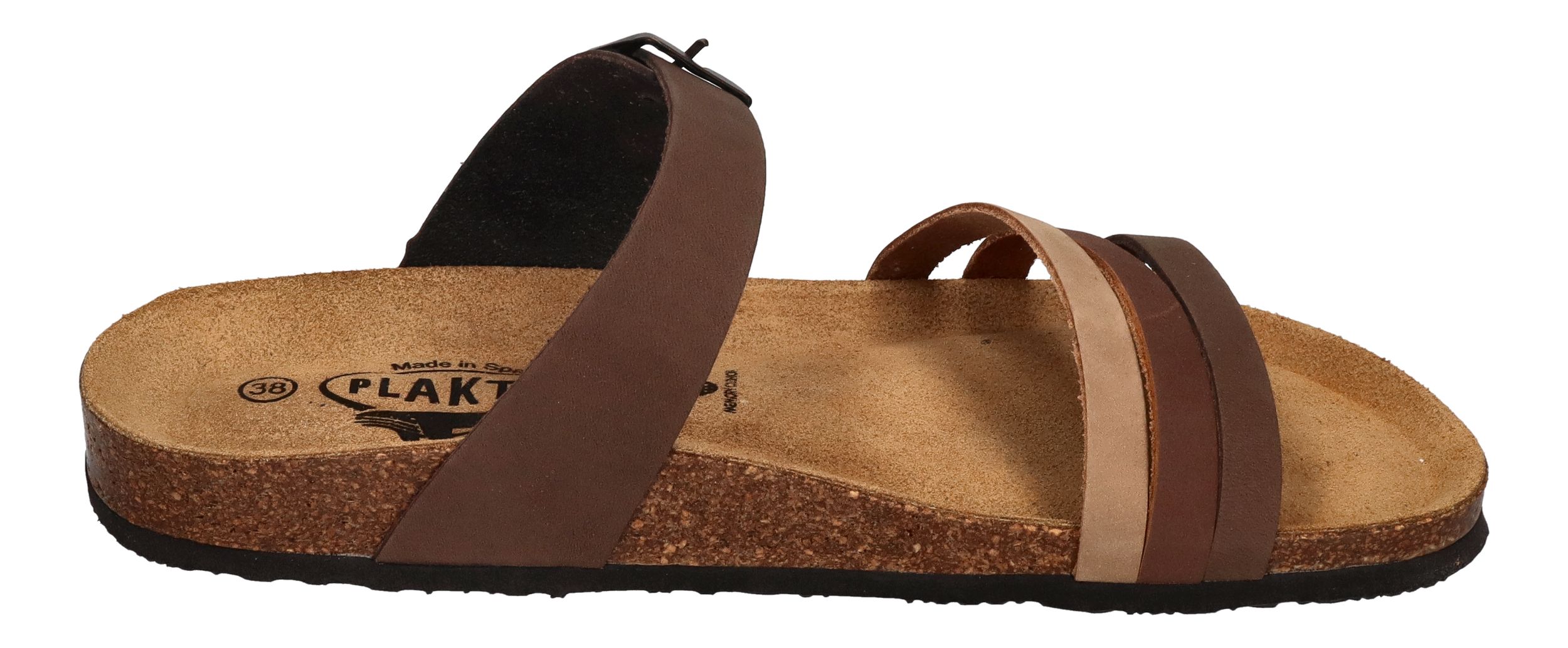 PLAKTON Damen Pantoletten - BERTA 185862 - moresco castagna taupe