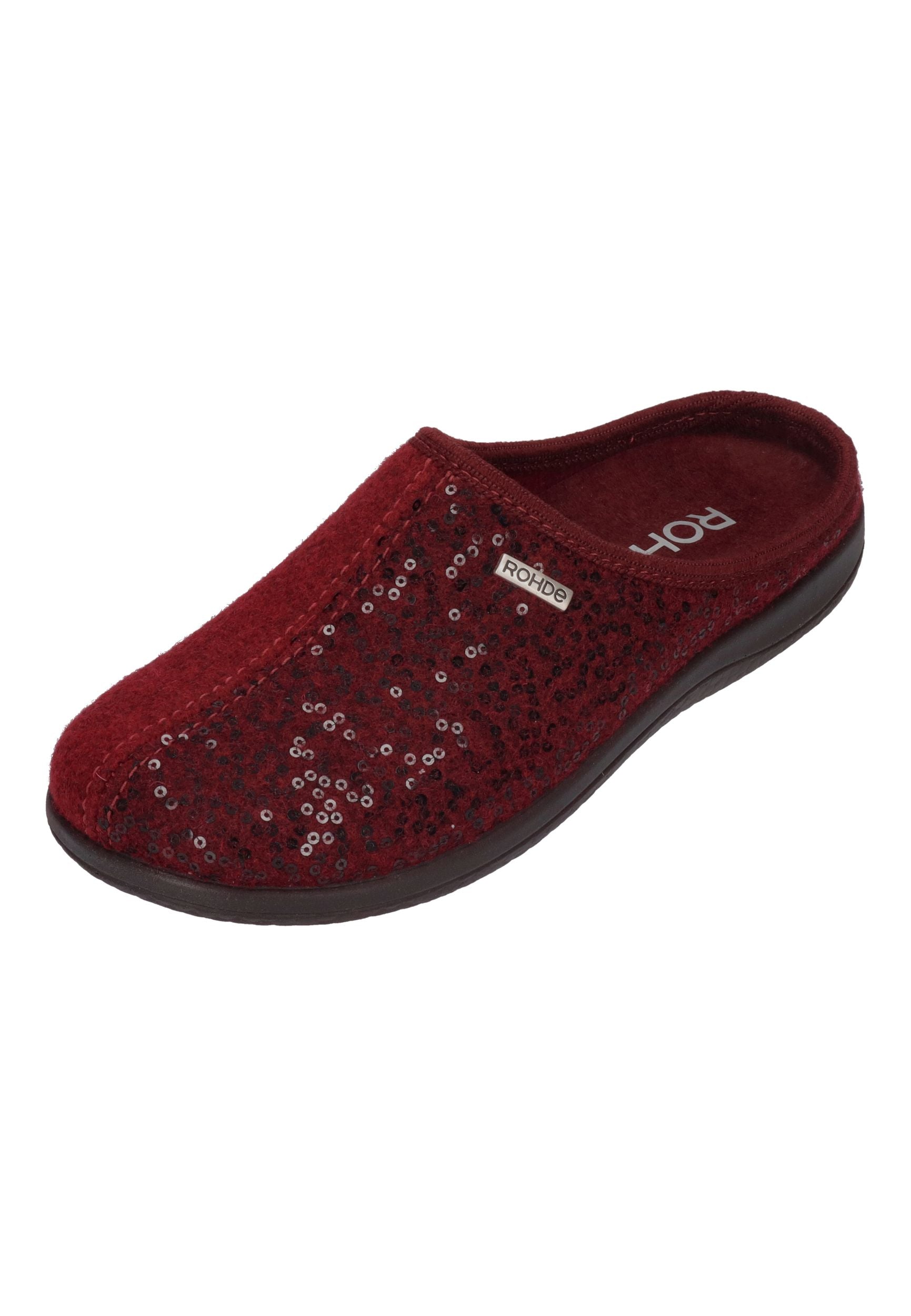 ROHDE Damenschuhe Hausschuhe - BARI 6550-48 weinrot