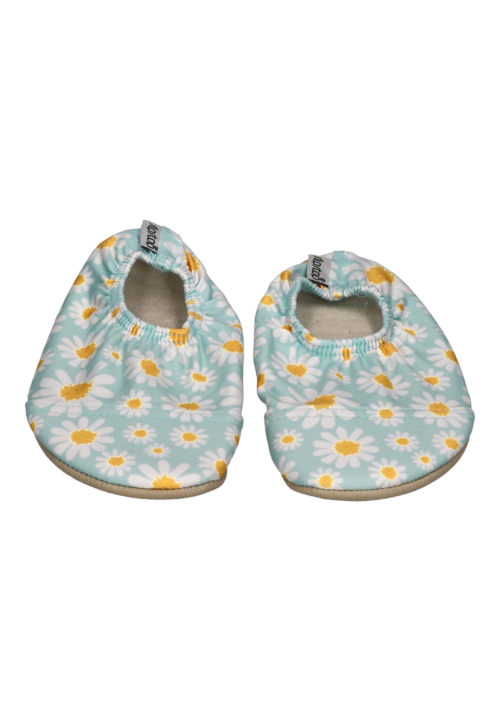 SLIPSTOP Kinder Hausschuhe Badeschuhe BOUQUET Margariten Mintgrün