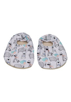 SLIPSTOP Kinder Hausschuhe Badeschuhe CHICO Wildtiere hellgrau
