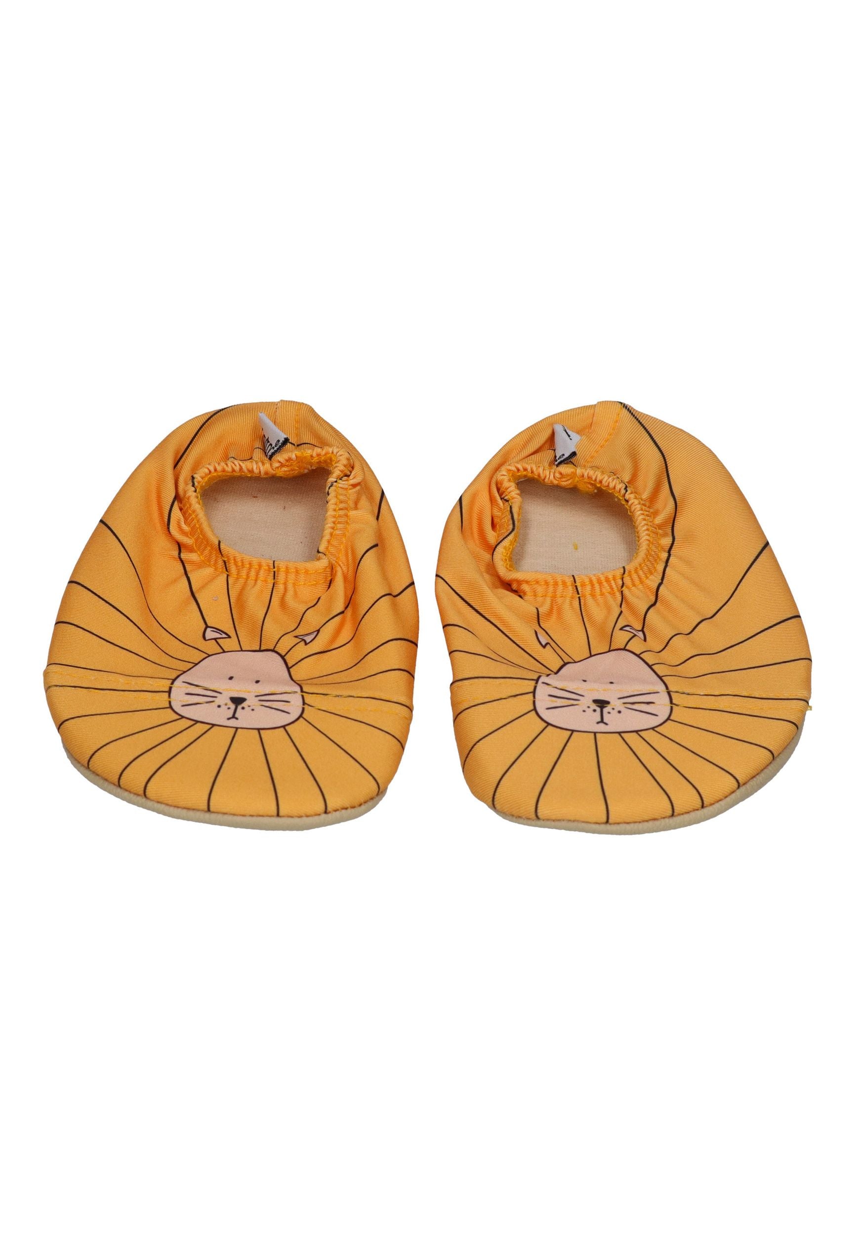 SLIPSTOP Kinder Hausschuhe Badeschuhe LEO Löwe gelb