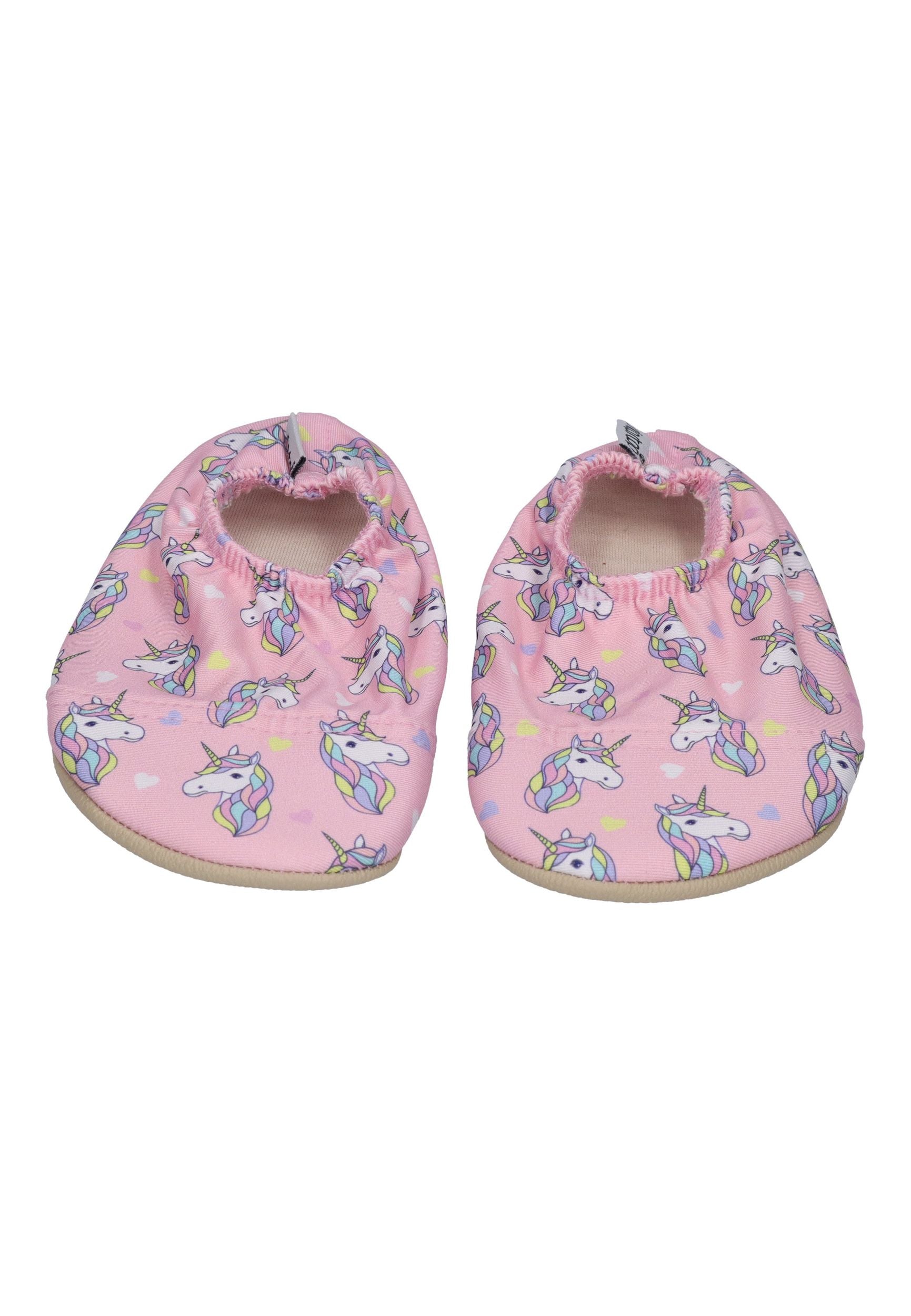 SLIPSTOP Kinder Hausschuhe Badeschuhe MYTHOS Einhörner hellrosa