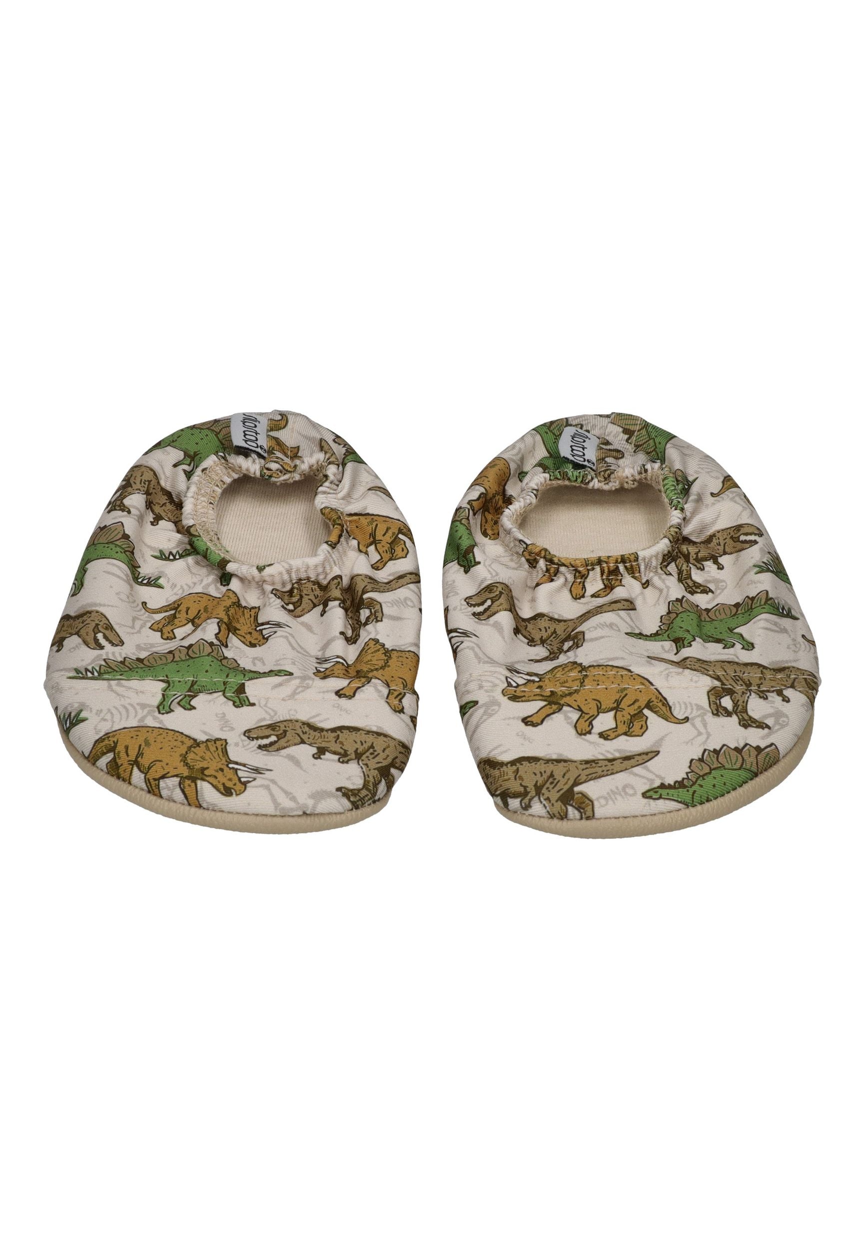 SLIPSTOP Kinder Hausschuhe Badeschuhe PALEOS Dinosaurier Beige