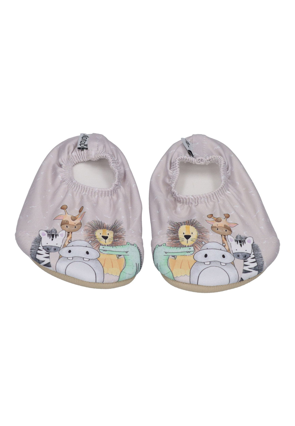 SLIPSTOP Kinder Hausschuhe Badeschuhe SAY CHEESE Tiere beige