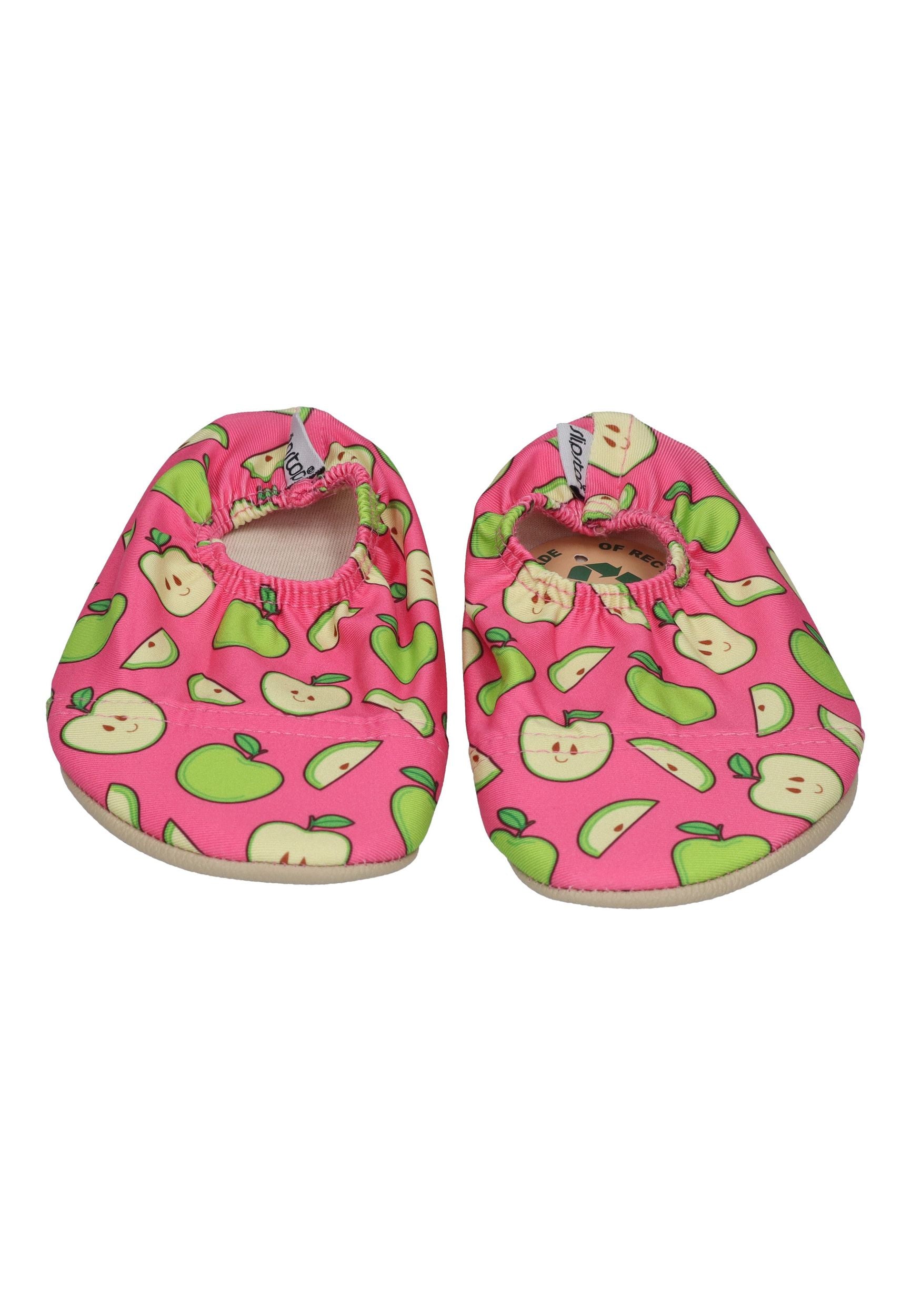 SLIPSTOP Kinder Hausschuhe Badeschuhe VERDE Äpfel pink
