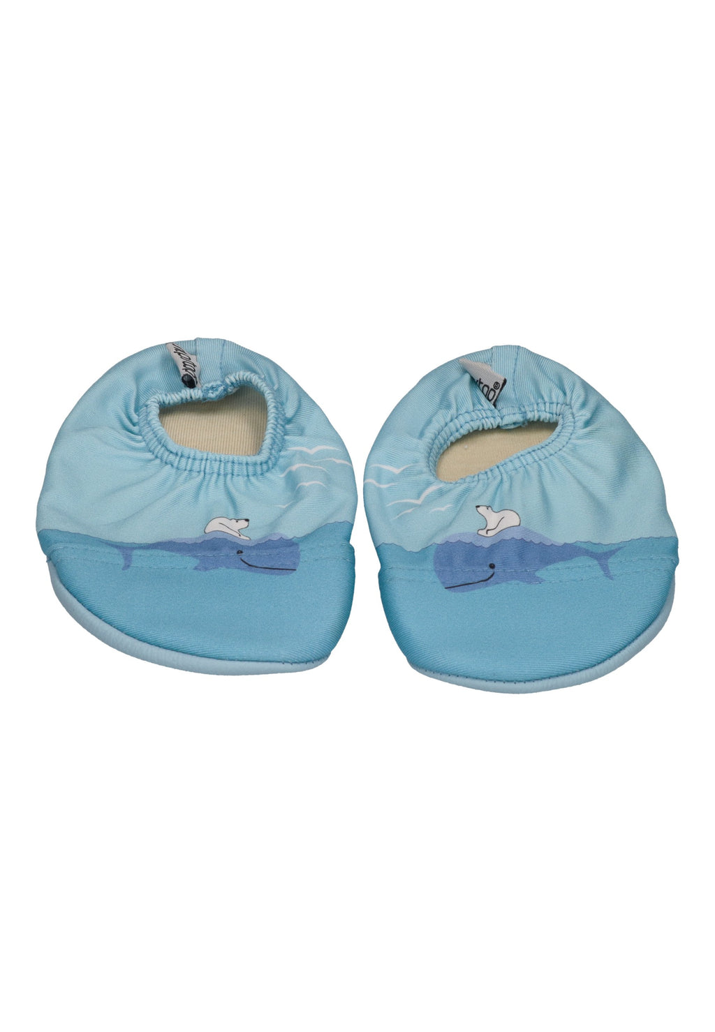 SLIPSTOP Kinder Hausschuhe Badeschuhe ALASKA Eisbär und Wal blue