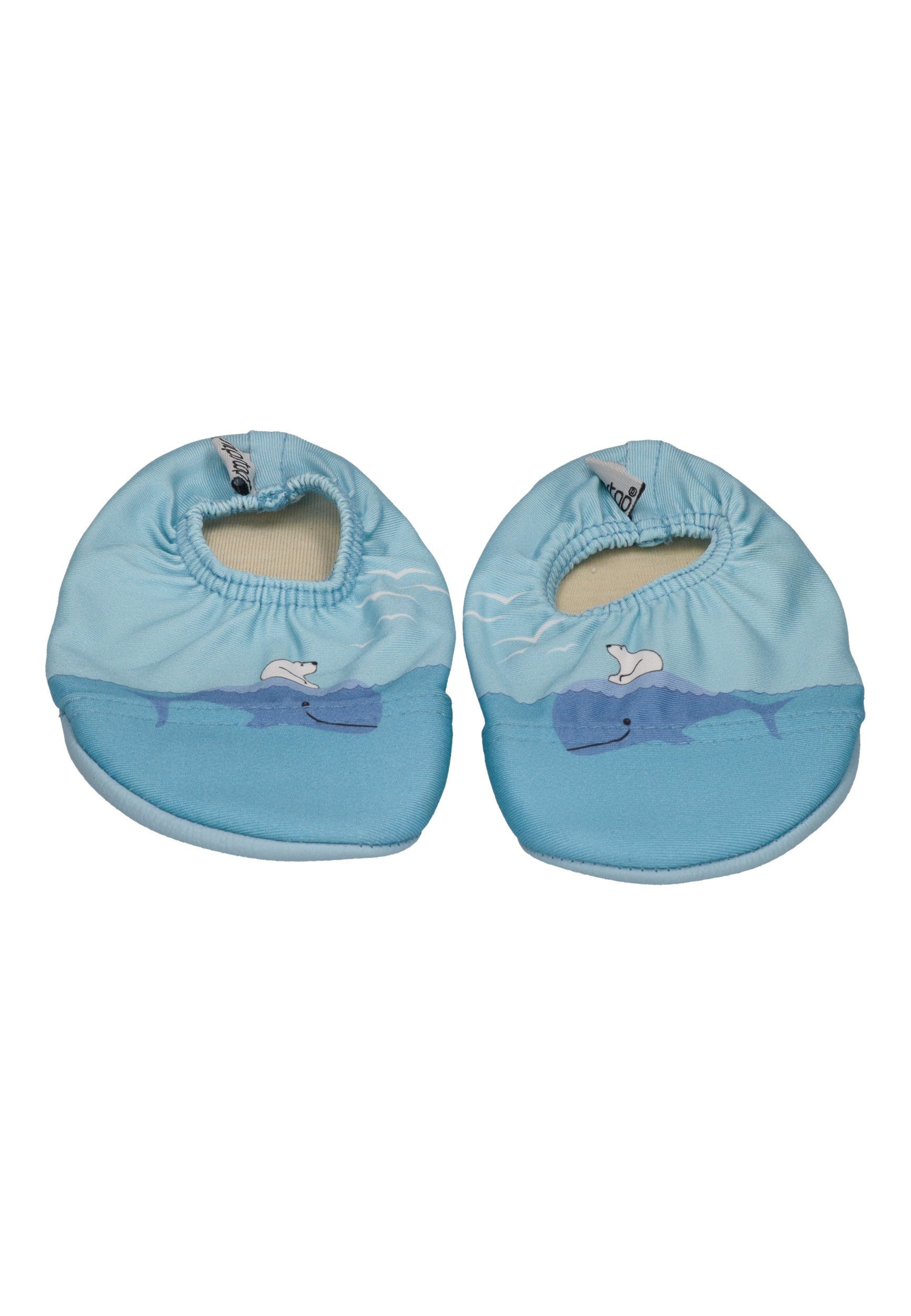SLIPSTOP Kinder Hausschuhe Badeschuhe ALASKA Eisbär und Wal blue