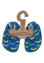 SLIPSTOP Kinder Hausschuhe Badeschuhe - ALLIGATOR blau