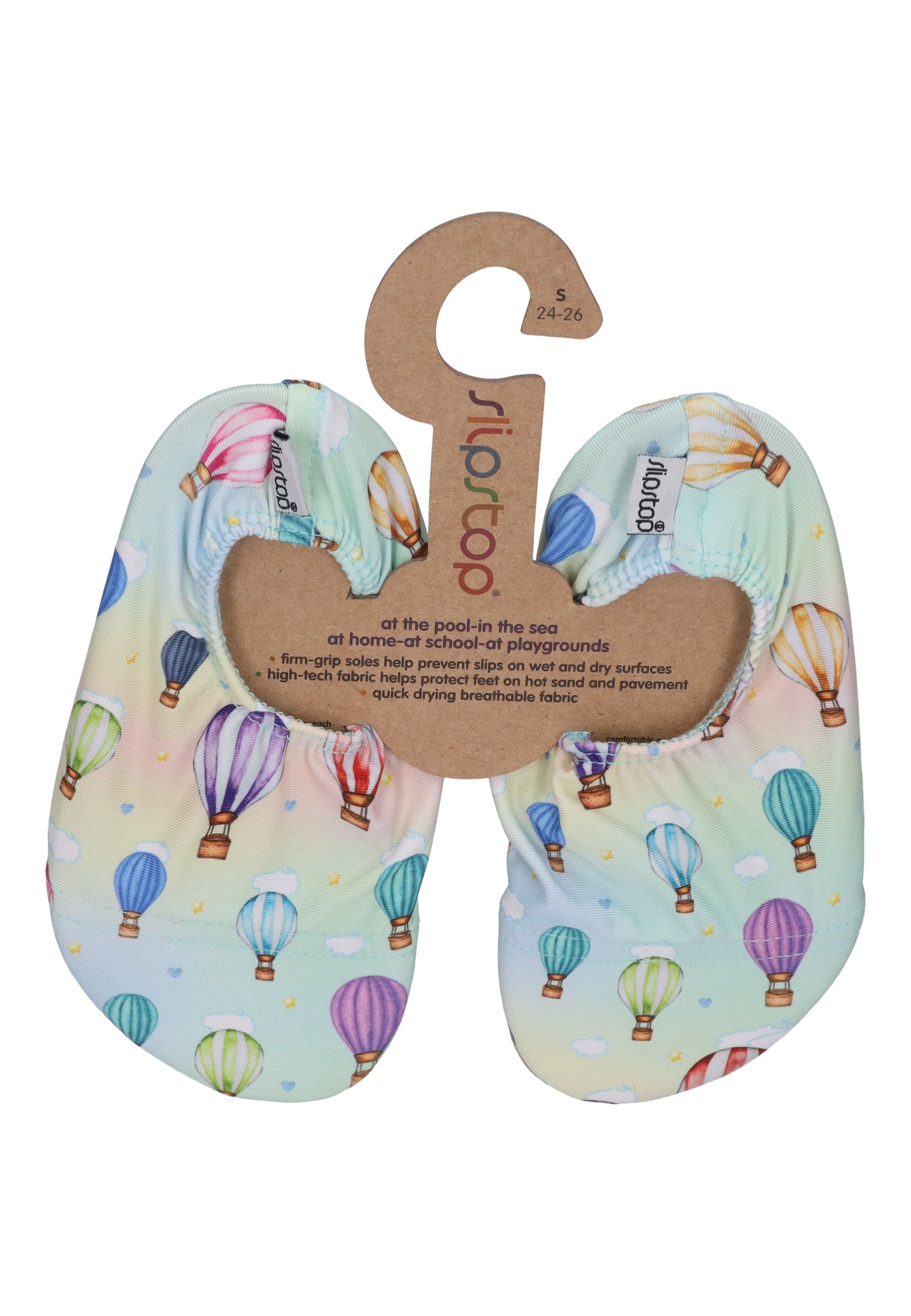 SLIPSTOP Kinder Hausschuhe Badeschuhe CAPPADOCIA Ballon rainbow