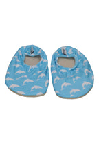 SLIPSTOP Kinder Hausschuhe Badeschuhe DORADO Delfine Hellblau