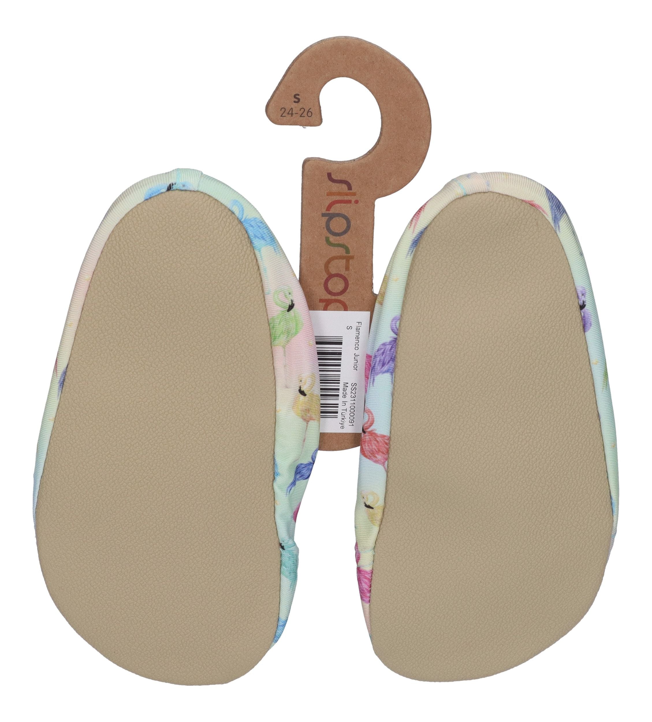 SLIPSTOP Kinder Hausschuhe Badeschuhe FLAMENCO Flamingos Bunt