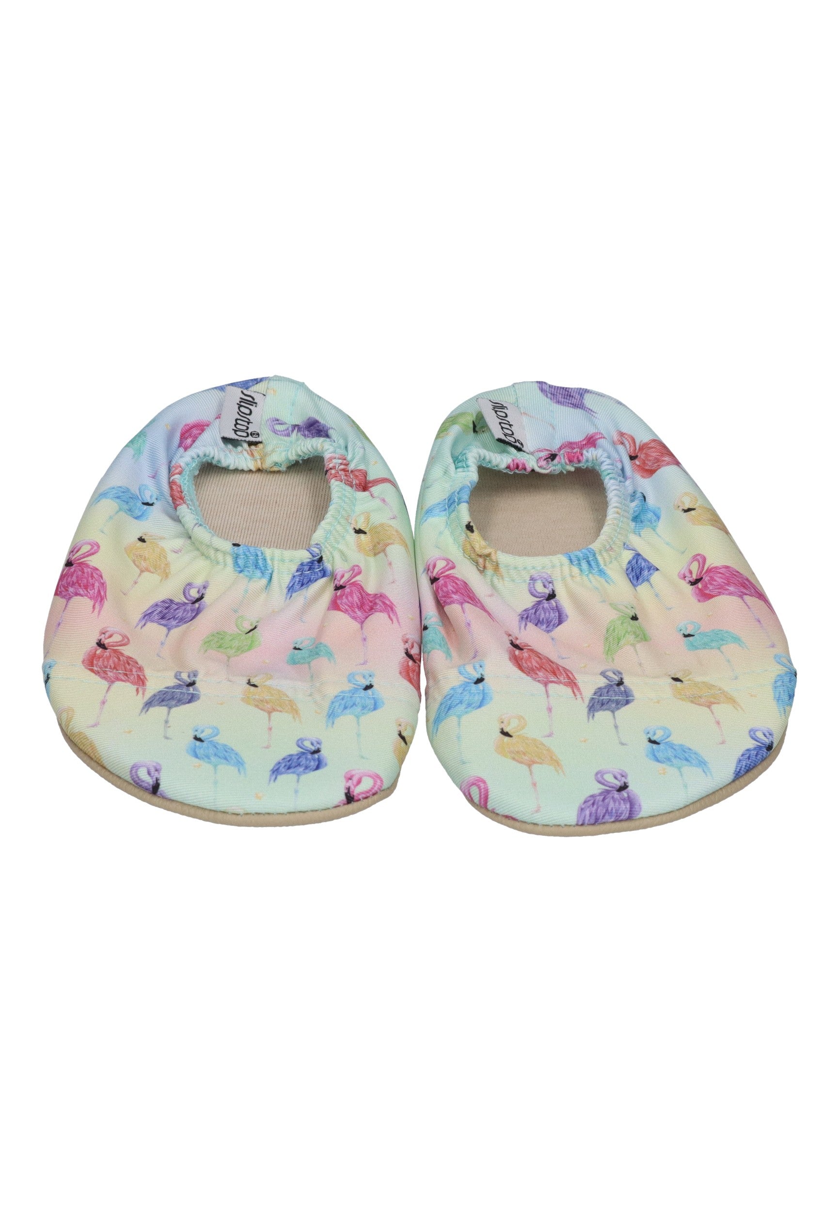 SLIPSTOP Kinder Hausschuhe Badeschuhe FLAMENCO Flamingos Bunt