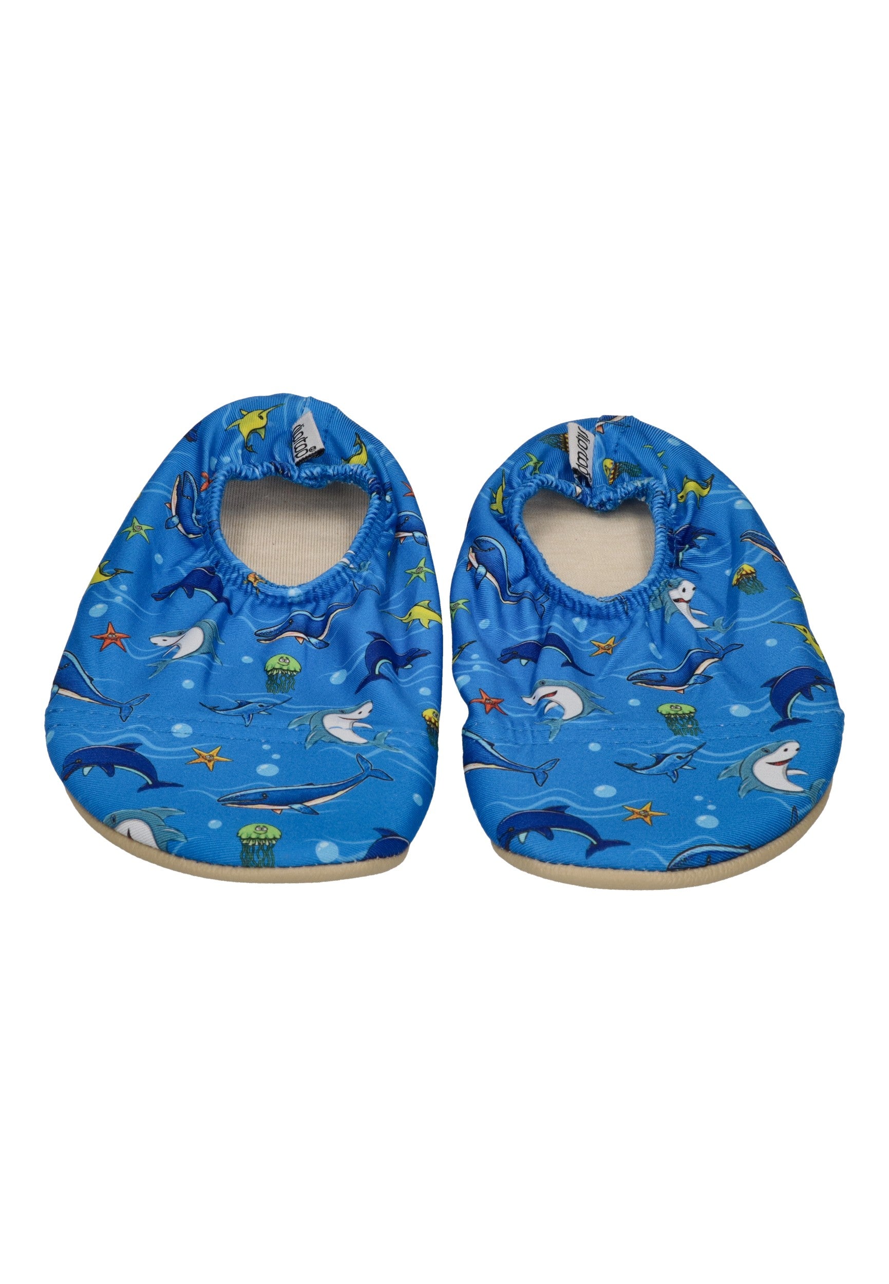 SLIPSTOP Kinder Hausschuhe Badeschuhe OLYMPOS Meerestiere blue