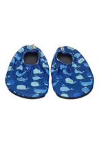 SLIPSTOP Kinder Hausschuhe Badeschuhe POD Wale mid blue