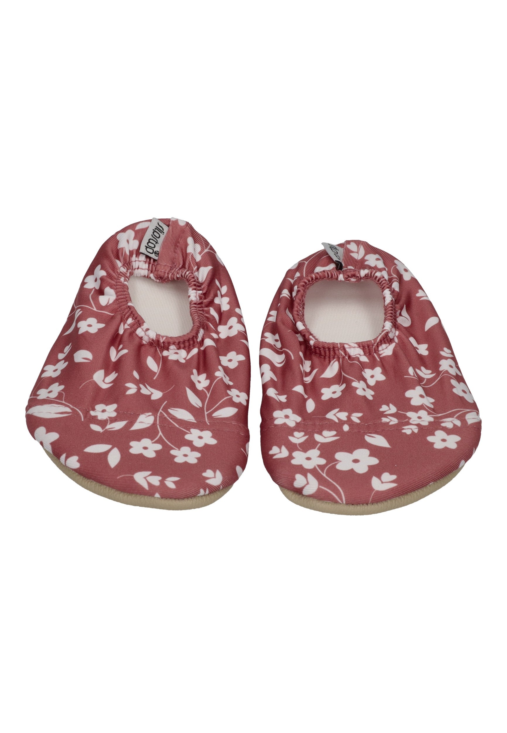 SLIPSTOP Kinder Hausschuhe Badeschuhe STONE FLOWER Blumen Rotbraun