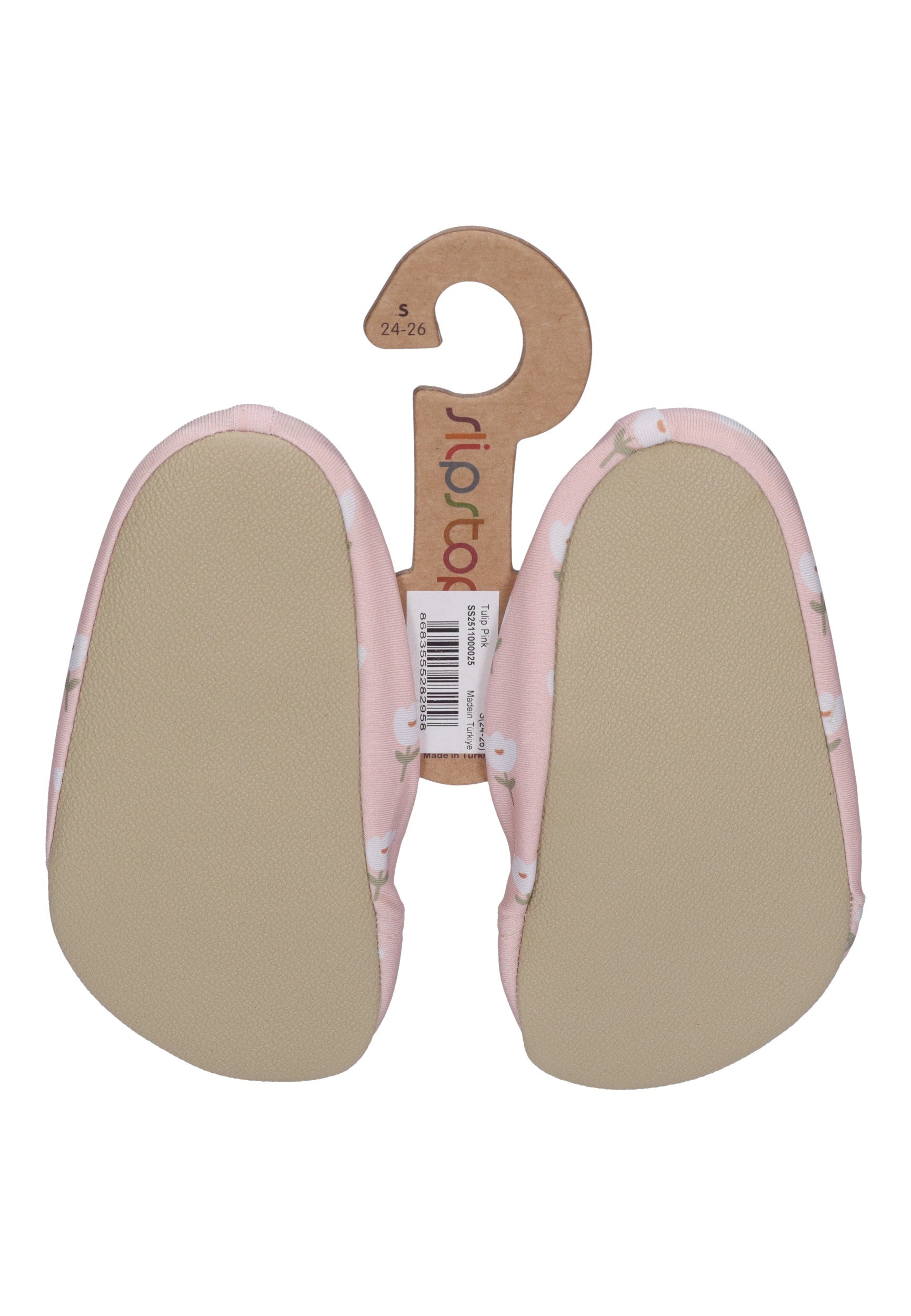 SLIPSTOP Kinder Hausschuhe Badeschuhe TULIP PINK Blumen Altrosa