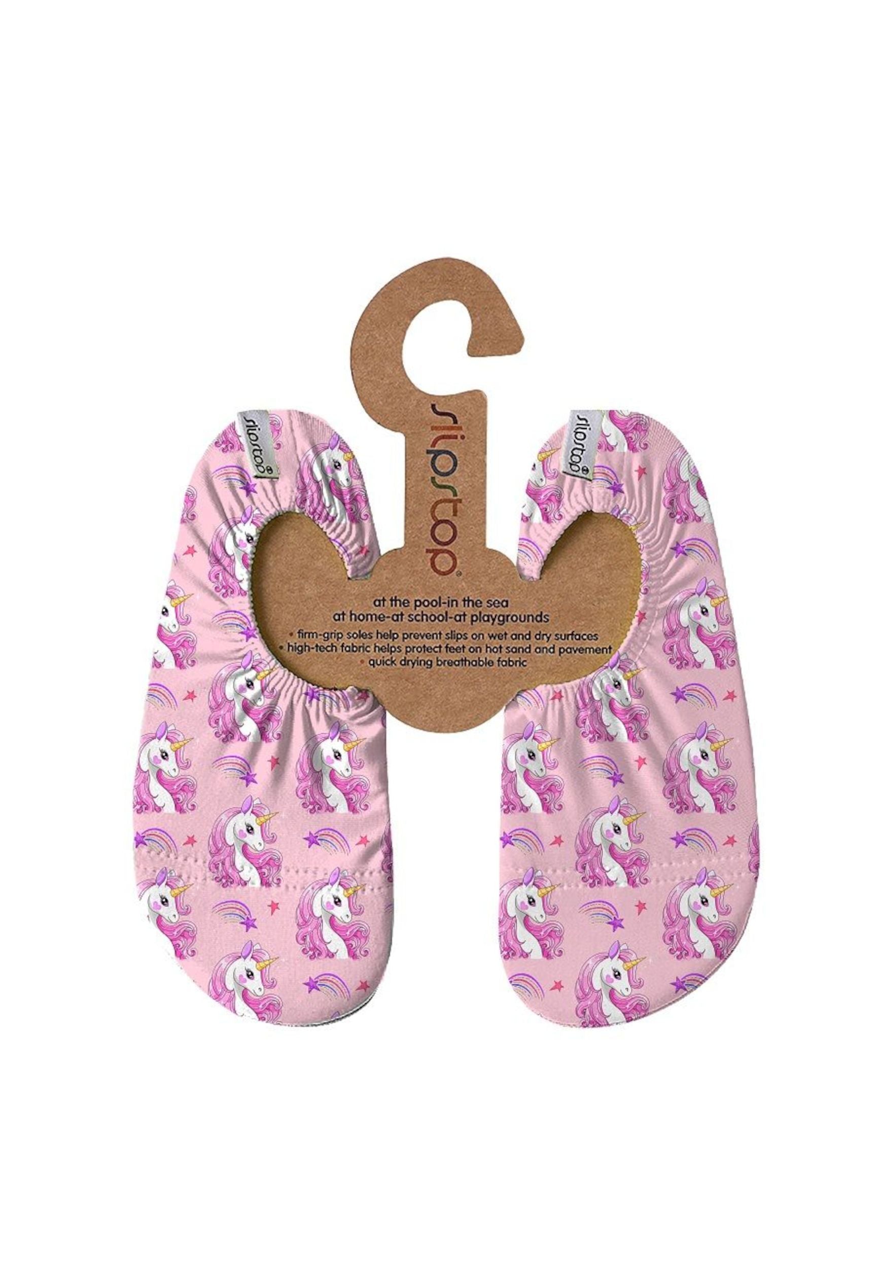 SLIPSTOP Kinder Hausschuhe Badeschuhe IRIS Einhorn rosa