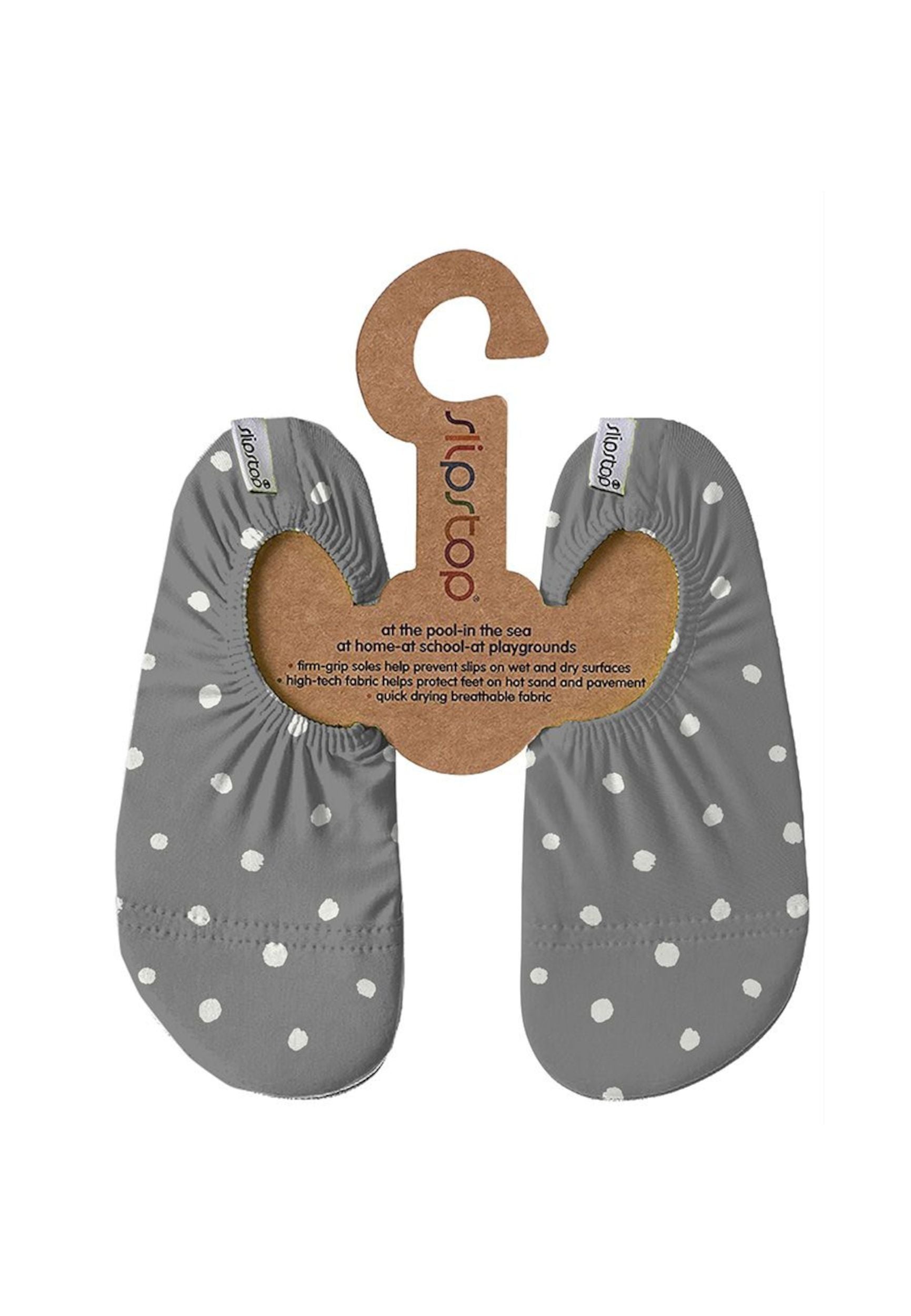 SLIPSTOP Kinder Hausschuhe Badeschuhe NEBULA Punkte grey