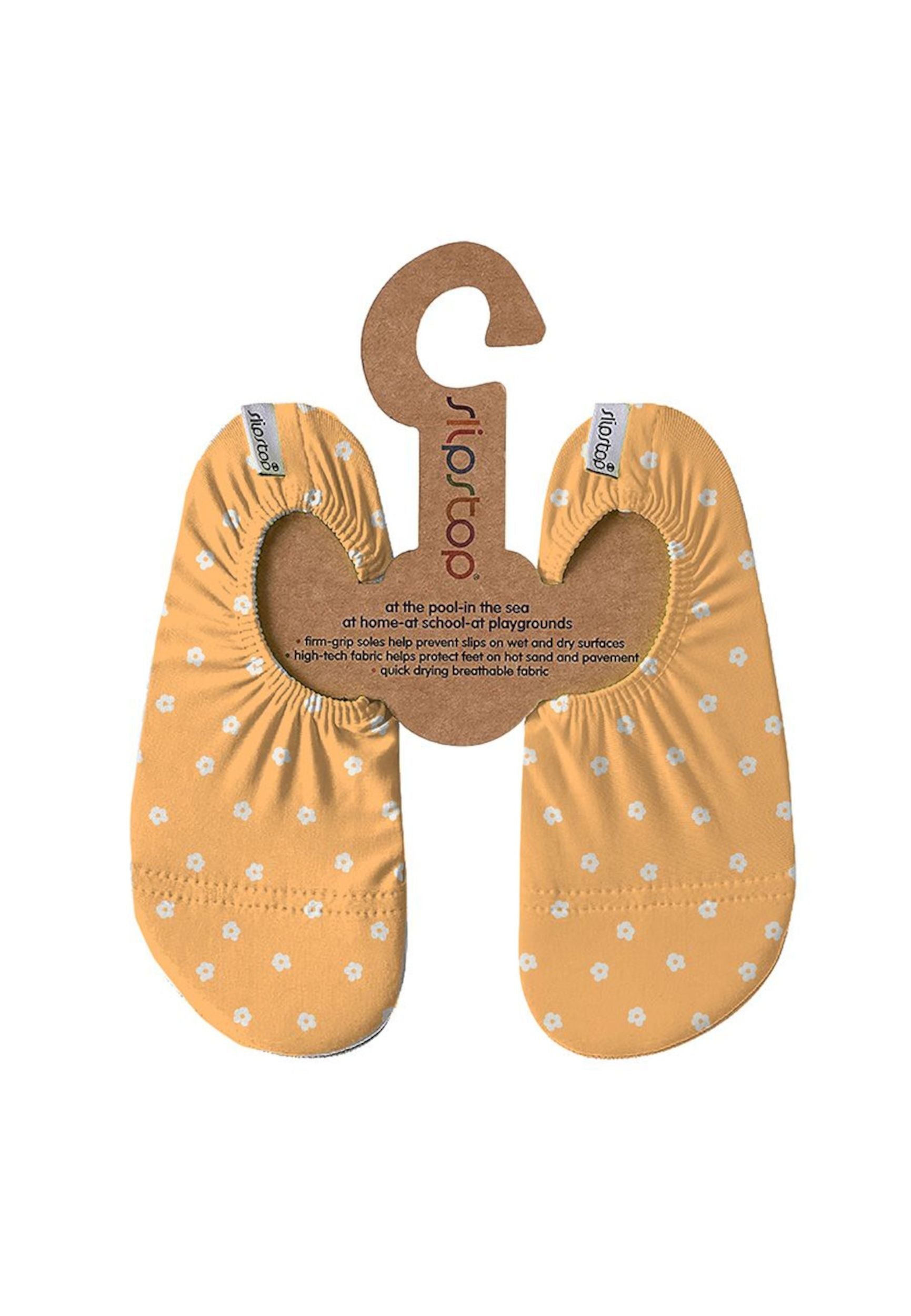SLIPSTOP Kinder Hausschuhe Badeschuhe MARBELLA Blume yellow
