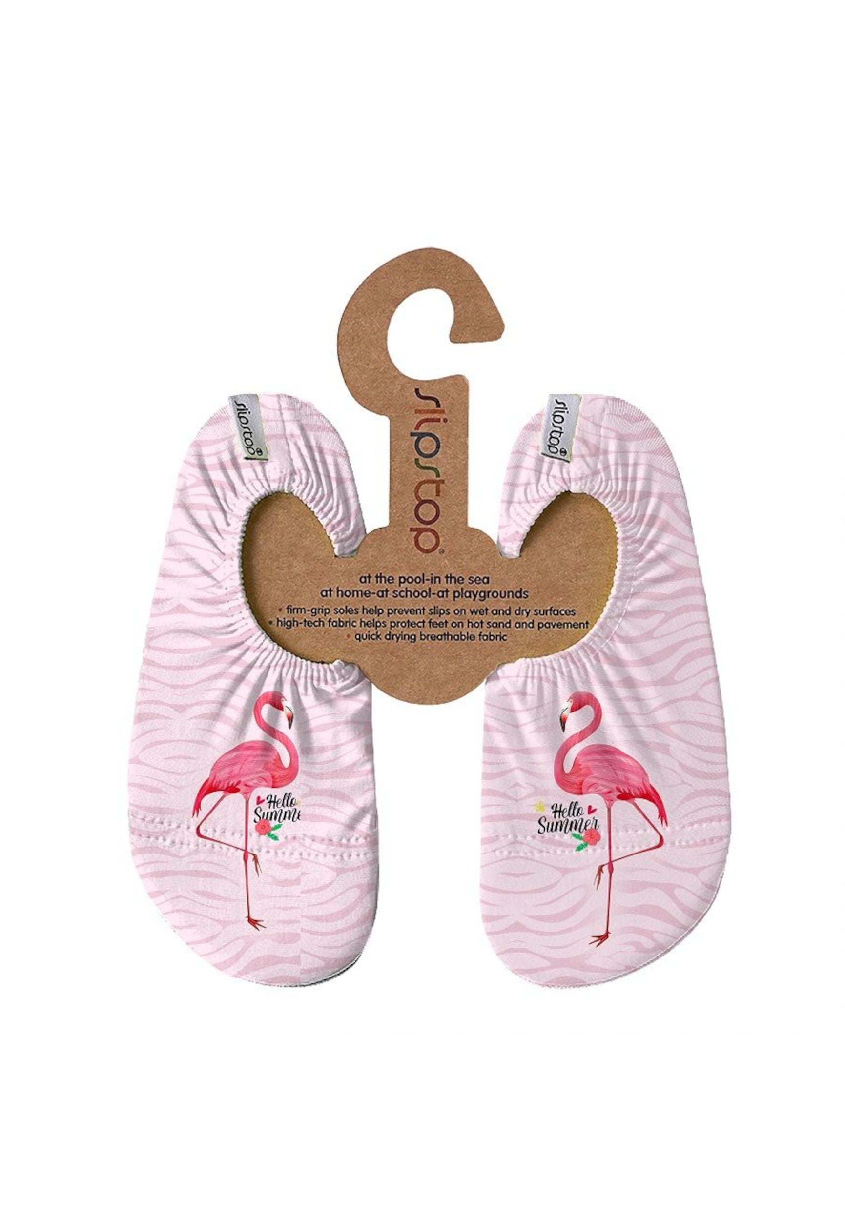 SLIPSTOP Kinder Hausschuhe Badeschuhe ROMANTIK Flamingo rosa