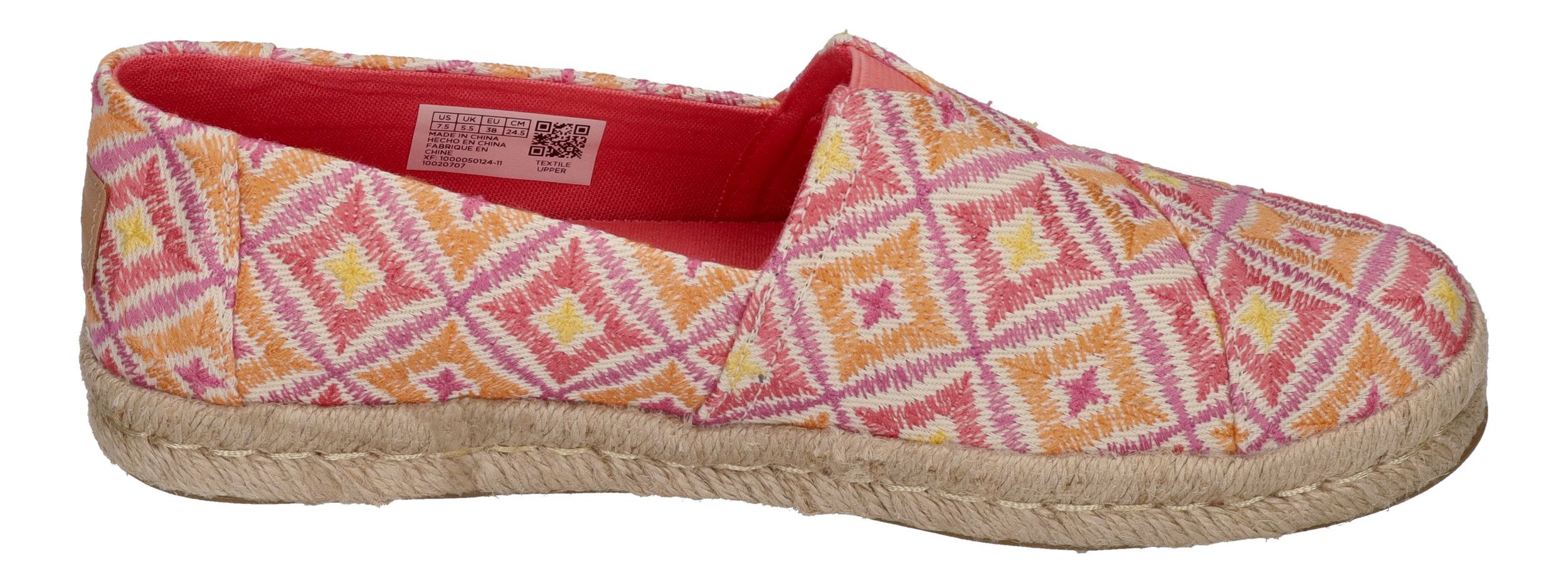 TOMS Damen - ALPARGATA ROPE 2.0 10020707 - pink geometrie