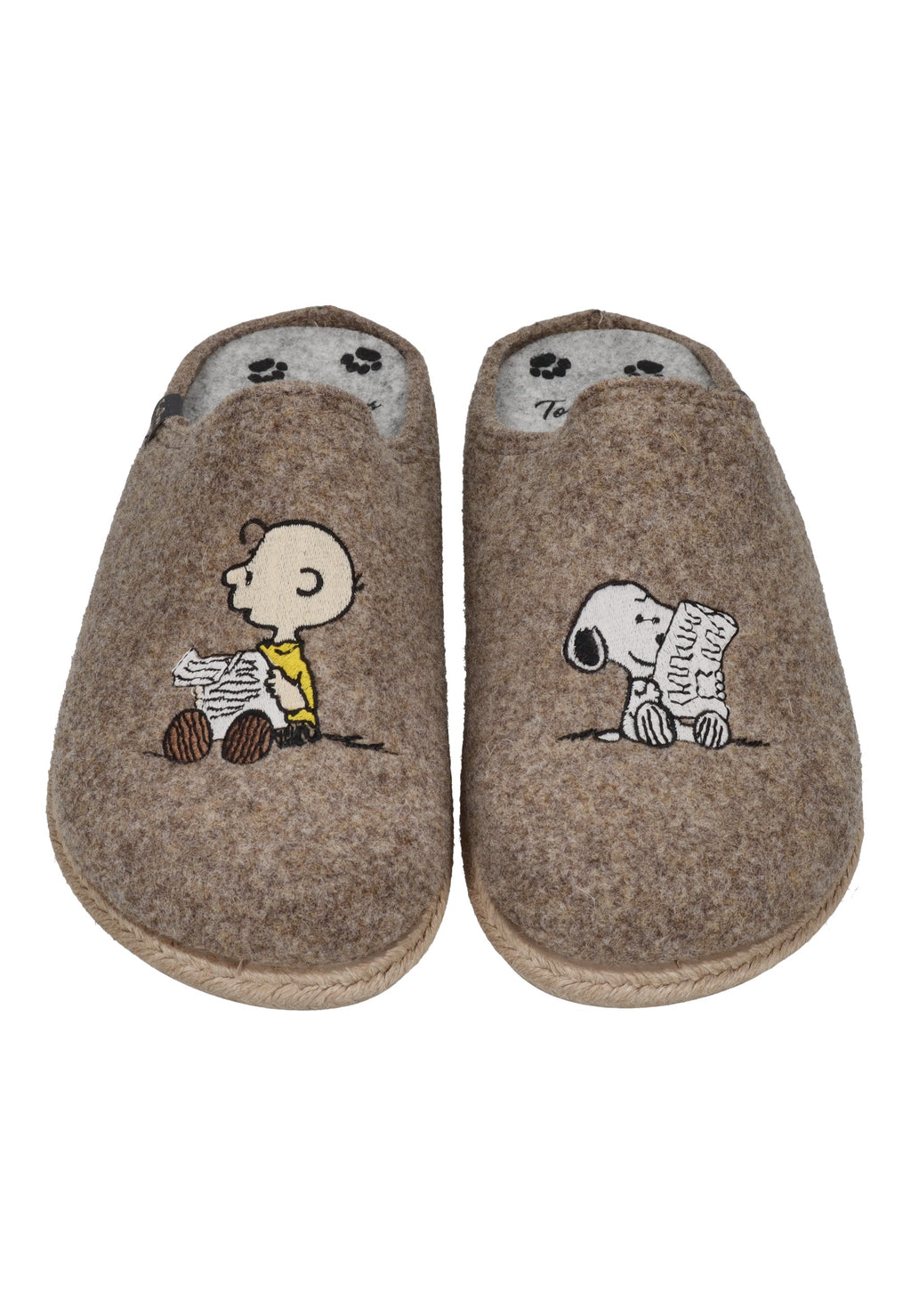 TONI PONS X SNOOPY Herrenschuhe Hausschuhe CHARLIE TAUPE